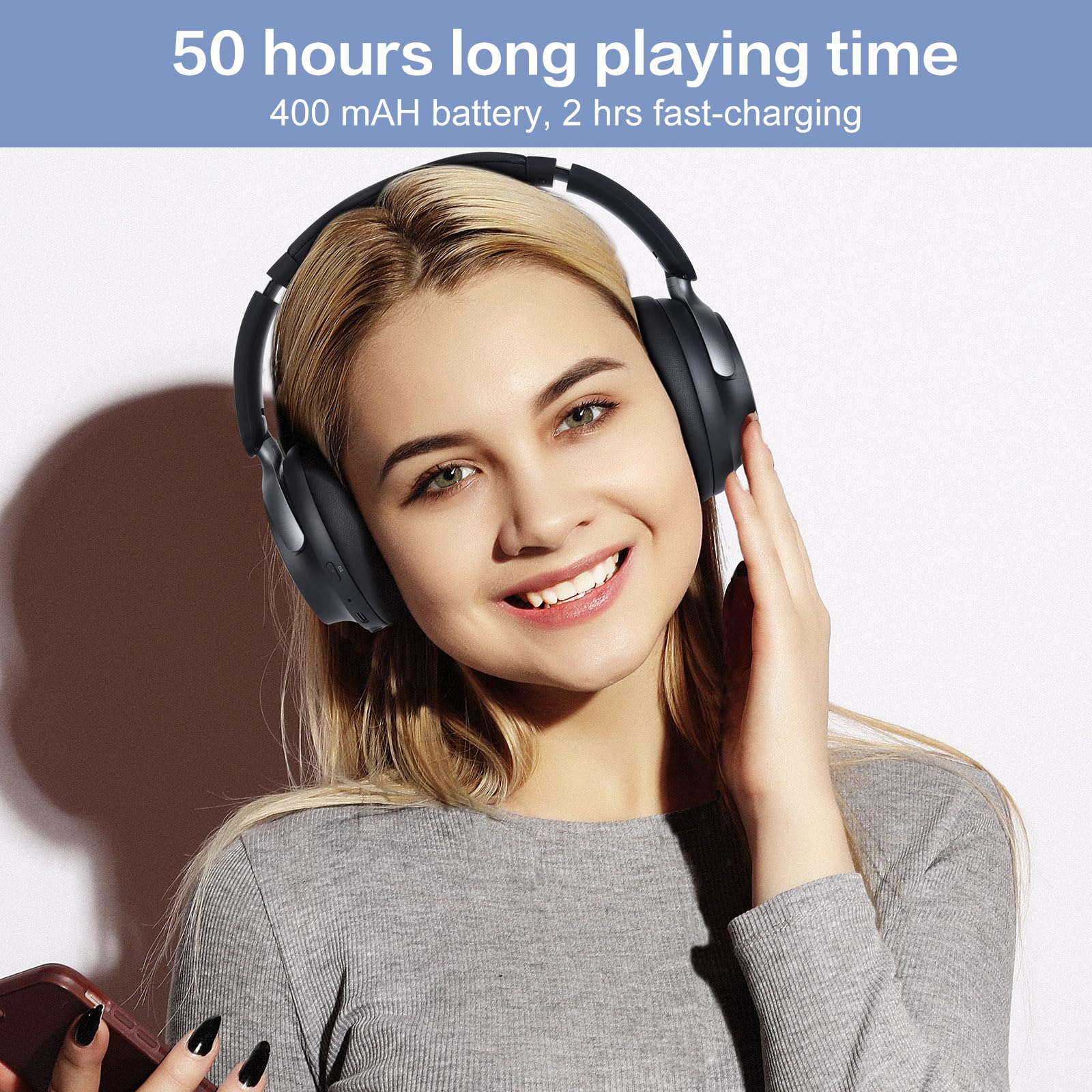 Foto 6 pulgar | Auriculares Bluetooth Rorsou B8 Over Ear 50h Playtime Negros - Venta Internacional.