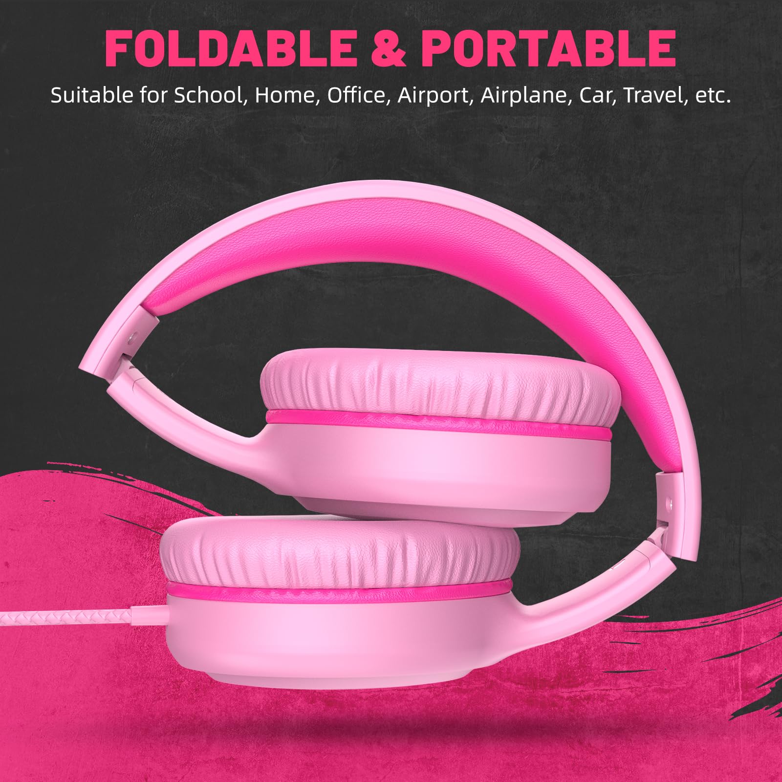 Foto 6 pulgar | Auriculares Con Cable Ukelala U2 Para Niños Y Niñas, Ligeros, Color Rosa - Venta Internacional.