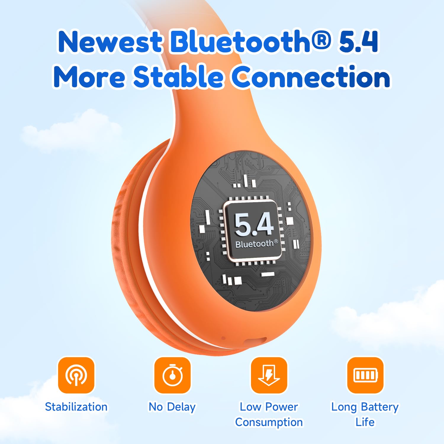 Foto 6 pulgar | Auriculares Bluetooth Earfun K2 Kids Con Límite De Volumen Naranja - Venta Internacional.