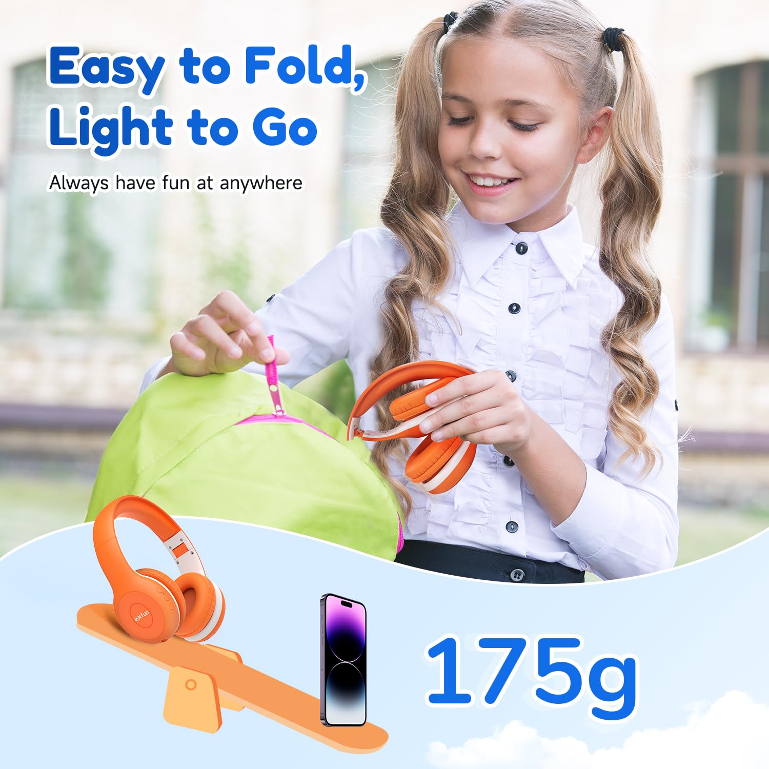 Foto 8 pulgar | Auriculares Bluetooth Earfun K2 Kids Con Límite De Volumen Naranja - Venta Internacional.