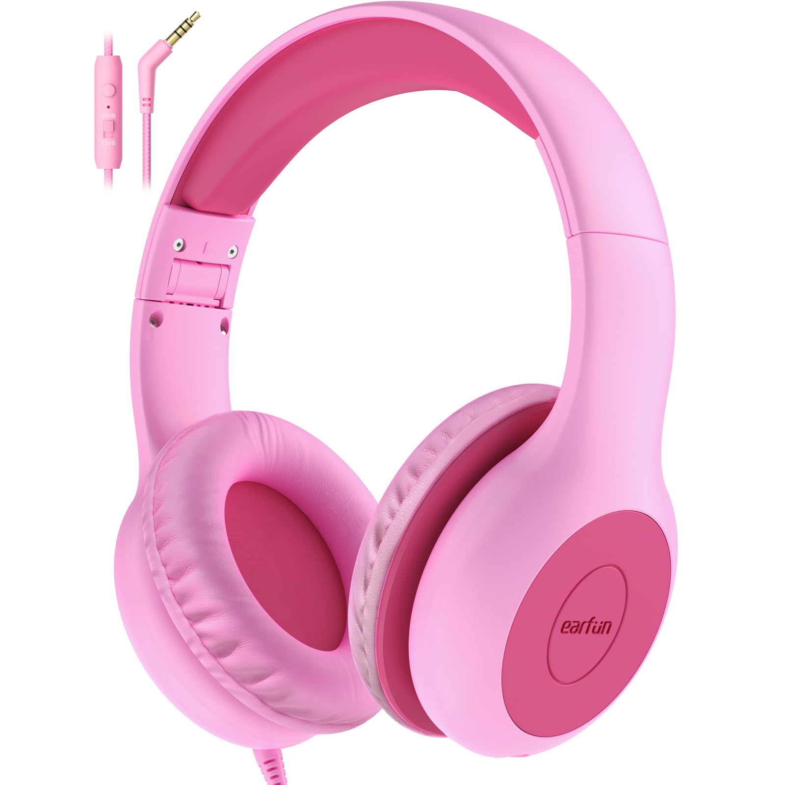 Foto 2 pulgar | Auriculares Earfun Kids K1 Con Cable Y Micrófono Rosa Fucsia - Venta Internacional.