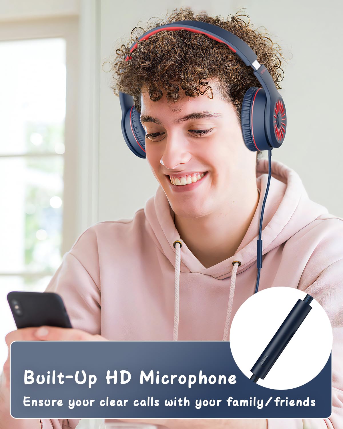 Foto 7 pulgar | Auriculares Nivava K16 Con Cable Con Micrófono Para Niños, Color Azul Oscuro - Venta Internacional.