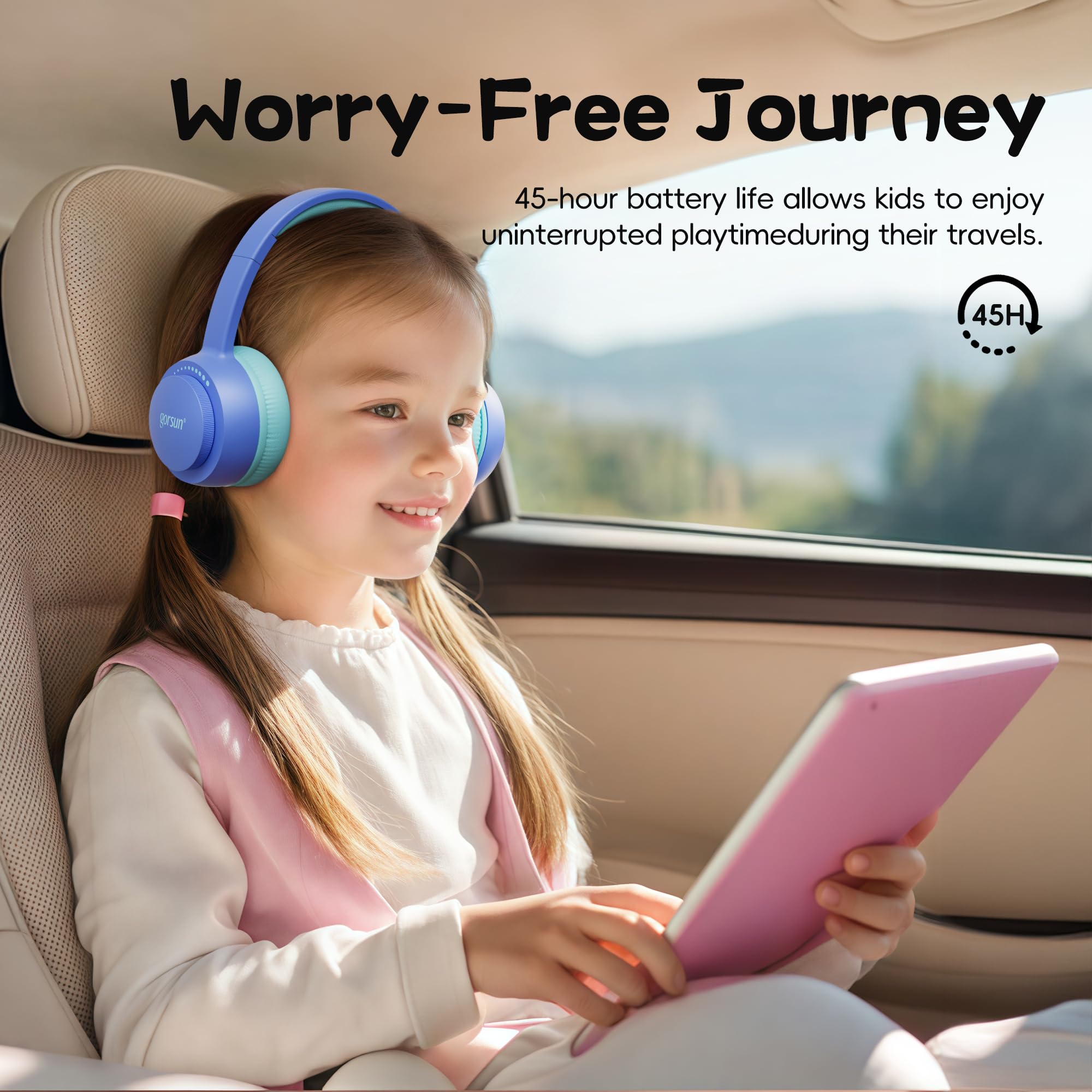 Foto 3 pulgar | Auriculares Infantiles Gorsun Bluetooth 5.3 45h Play Time Blue - Venta Internacional.