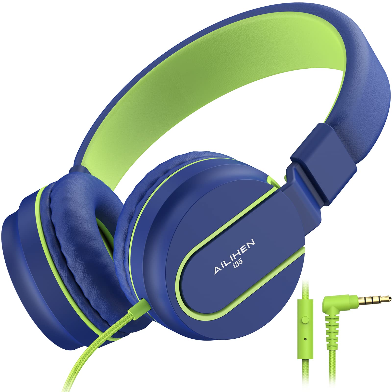 Foto 2 pulgar | Auriculares Intraurales Ailihen I35 Para Niños, Seguros, Volumen 93 Db, Azul Y Verde - Venta Internacional.