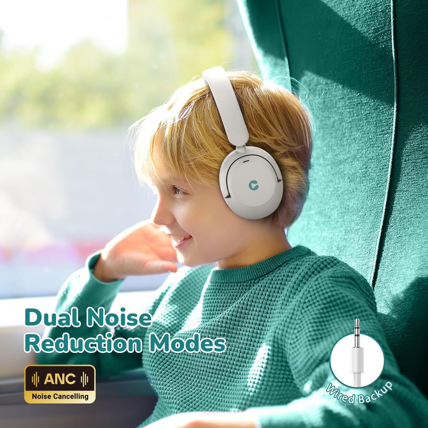 Foto 8 pulgar | Auriculares Iclever Bth20 Con Cancelación Activa De Ruido Para Niños, Color Blanco Y Verde - Venta Internacional.