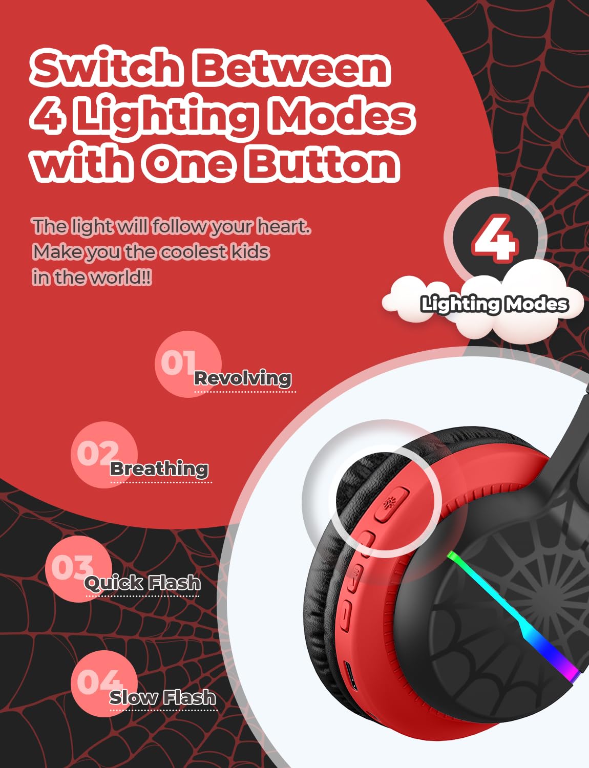 Foto 3 pulgar | Auriculares Bluetooth Iclever Bth12 Kids Led 85h Playtime - Venta Internacional.