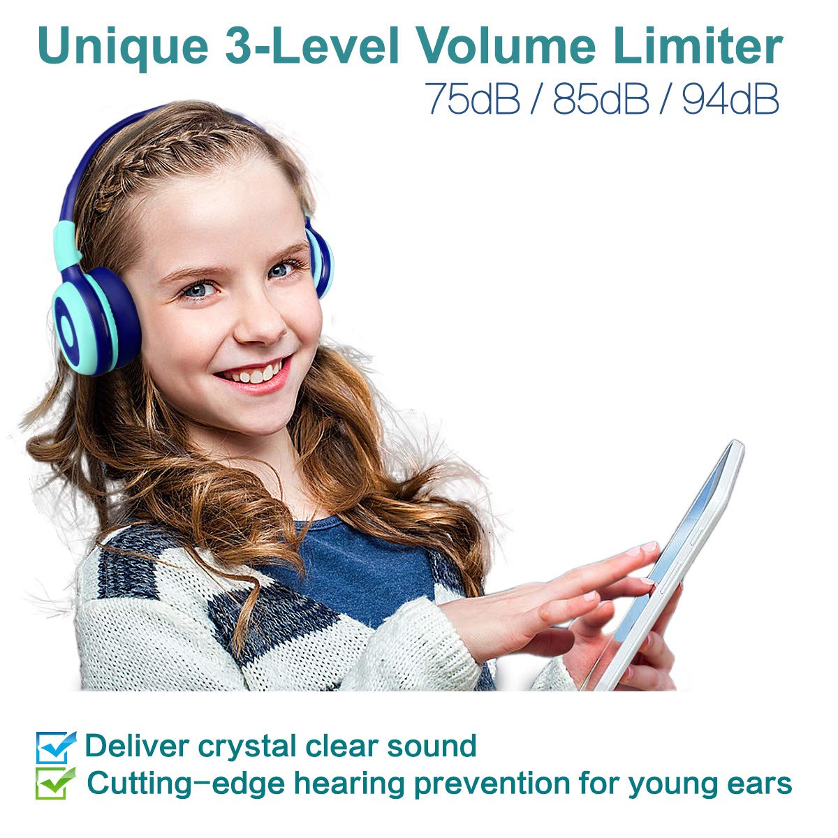 Foto 4 pulgar | Auriculares Inalámbricos Bluetooth Simolio Kids Con Micrófono Azul - Venta Internacional.