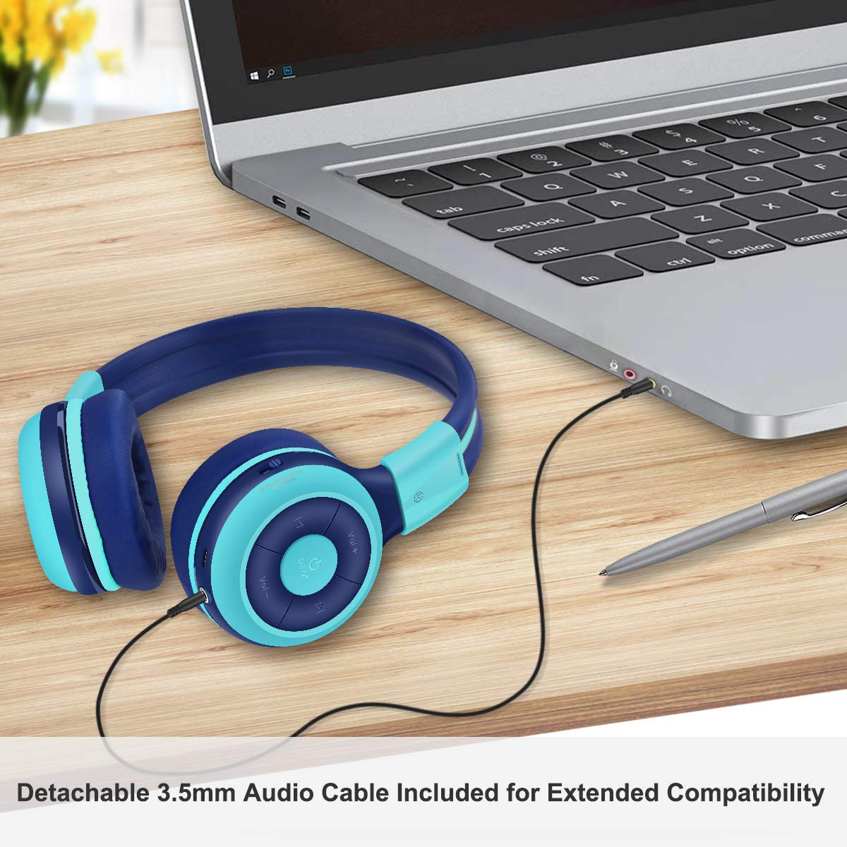 Foto 6 pulgar | Auriculares Inalámbricos Bluetooth Simolio Kids Con Micrófono Azul - Venta Internacional.