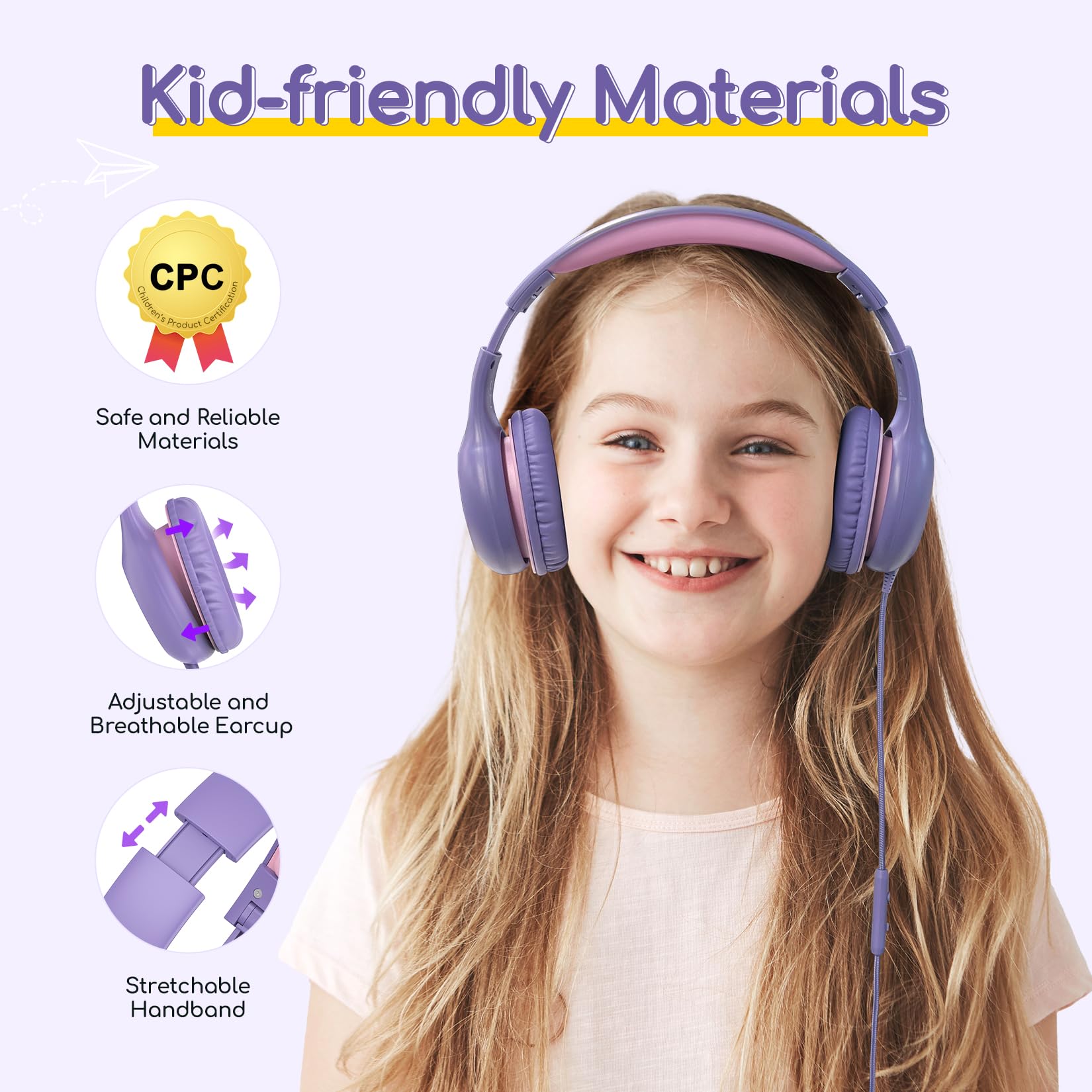 Foto 5 pulgar | Auriculares Earfun Kids Con Cable Y Micrófono Con Límite De Volumen De 85/94 Db - Venta Internacional.