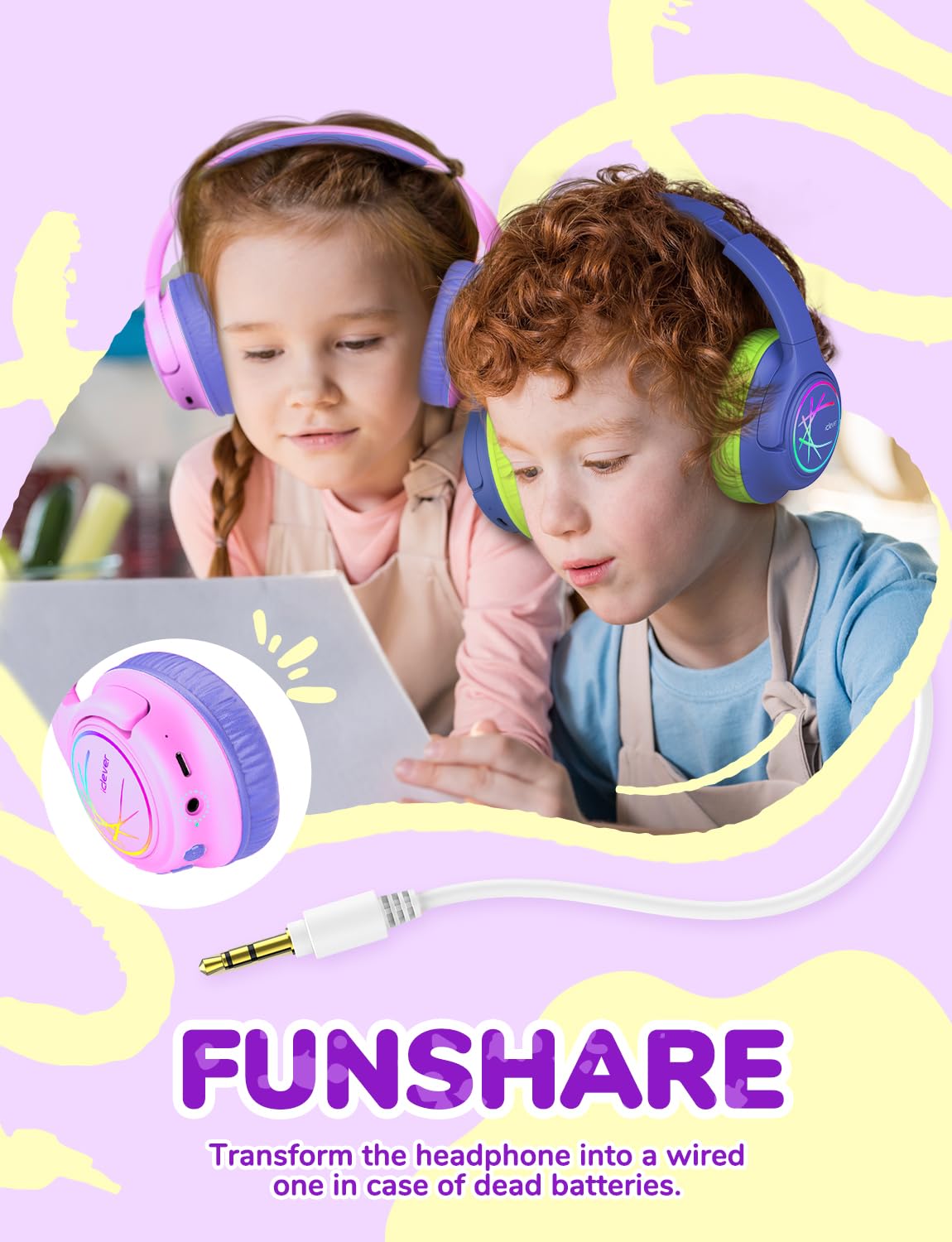 Foto 8 pulgar | Auriculares Bluetooth Iclever Bth18 Para Niños Con Luces Led 43h, Color Rosa Y Azul - Venta Internacional.