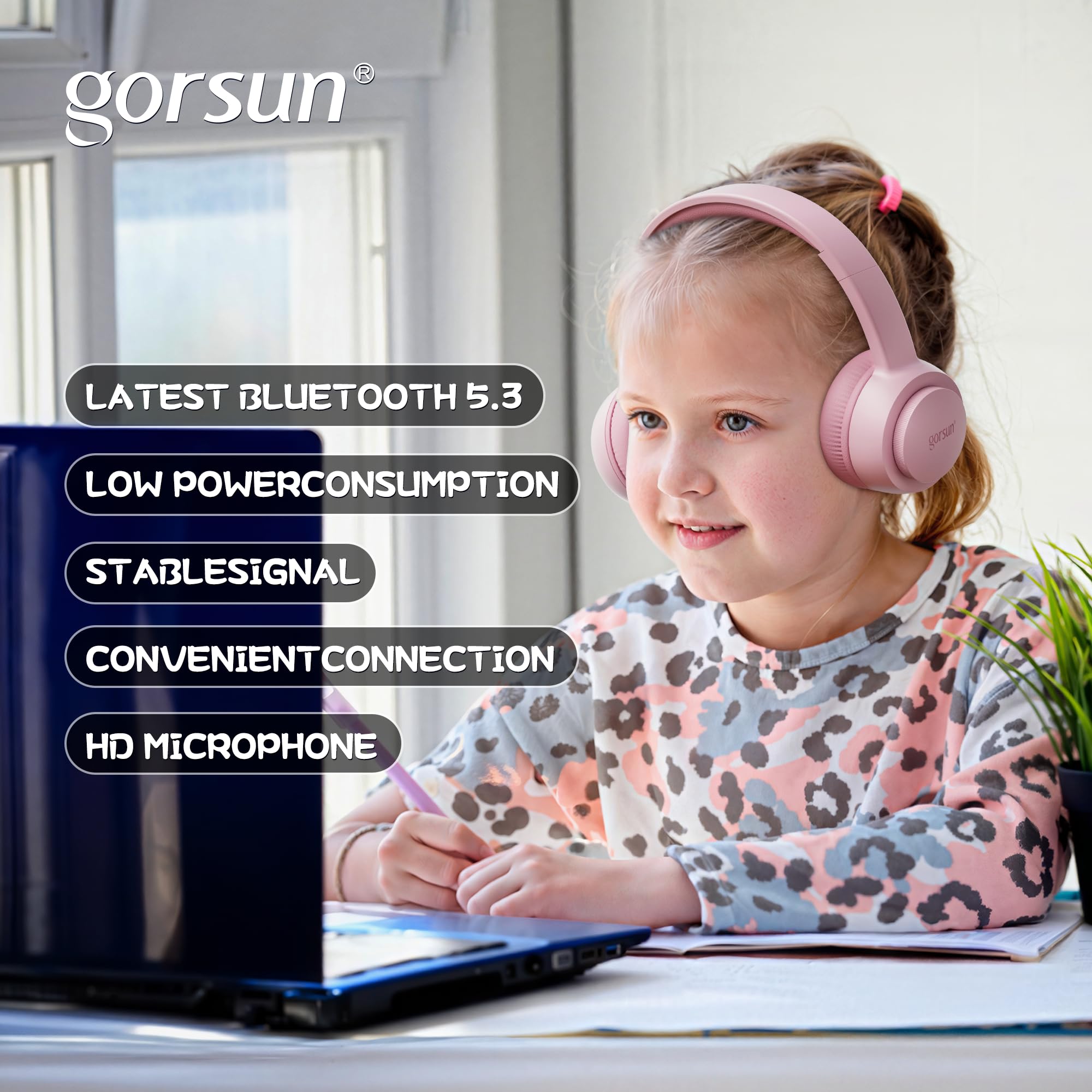 Foto 5 pulgar | Auriculares Infantiles Gorsun Bluetooth 5.3 45h Play Time Pink - Venta Internacional.
