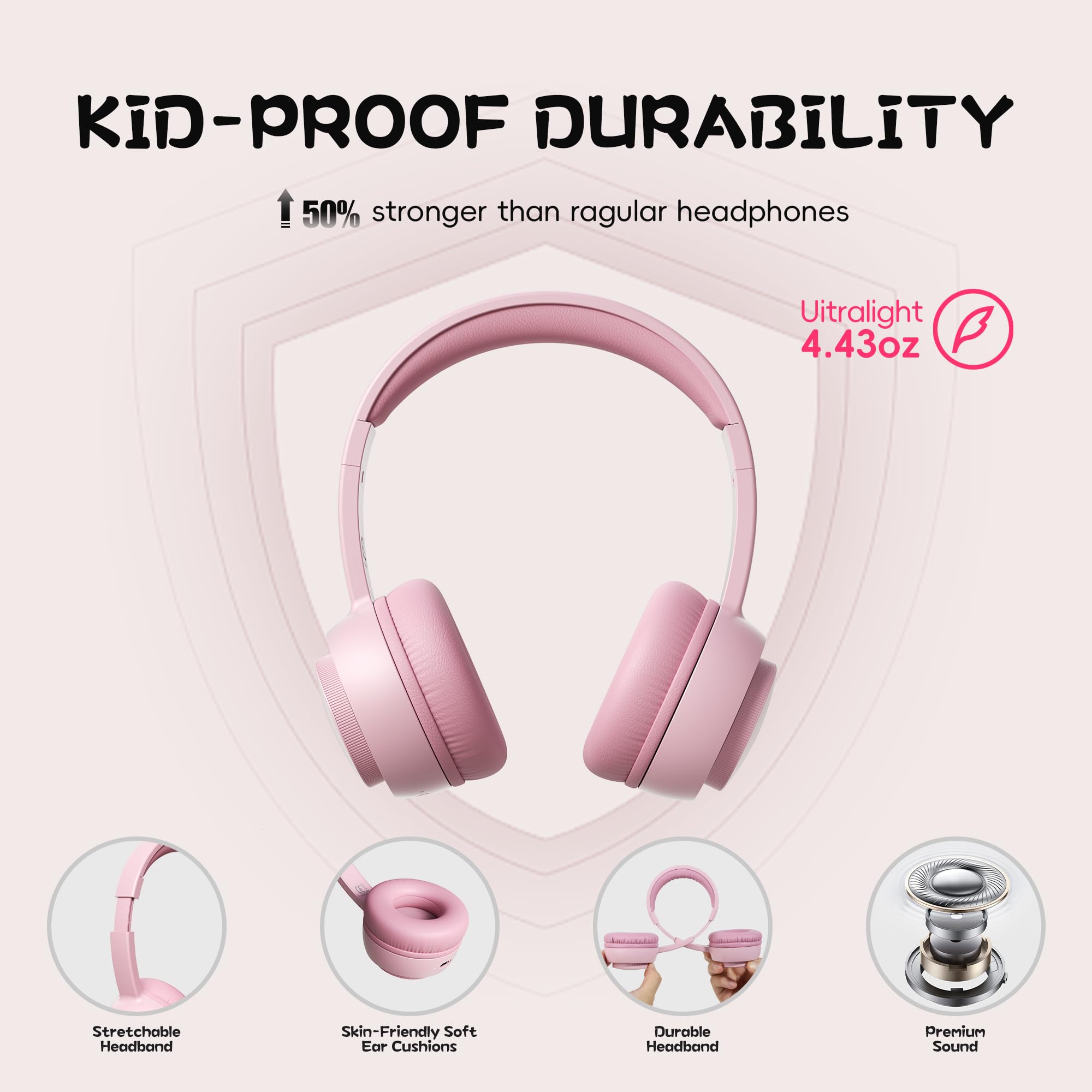 Foto 6 pulgar | Auriculares Infantiles Gorsun Bluetooth 5.3 45h Play Time Pink - Venta Internacional.