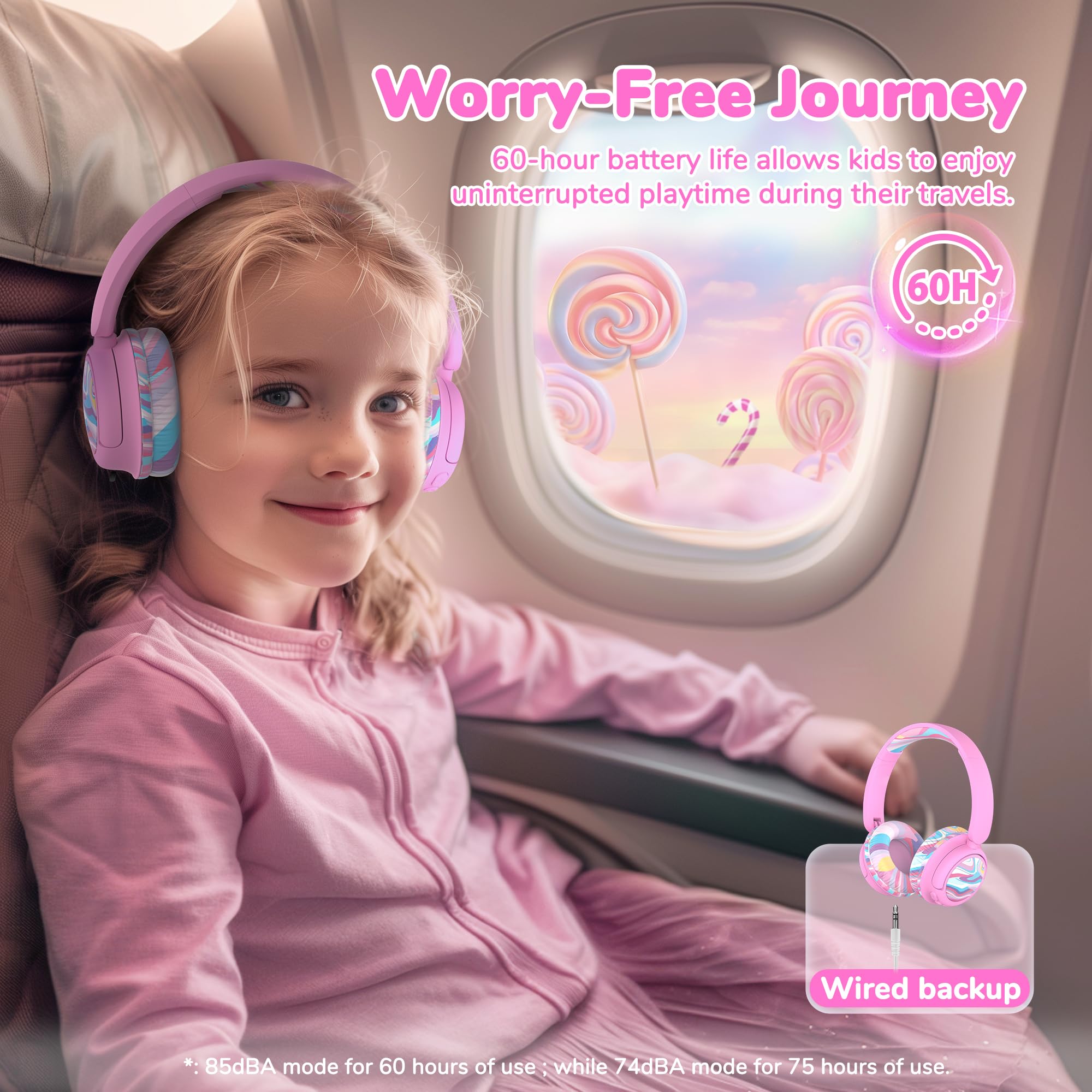 Foto 4 pulgar | Auriculares Bluetooth Iclever Bth22 Kids 60 H Play Time Rosa - Venta Internacional.