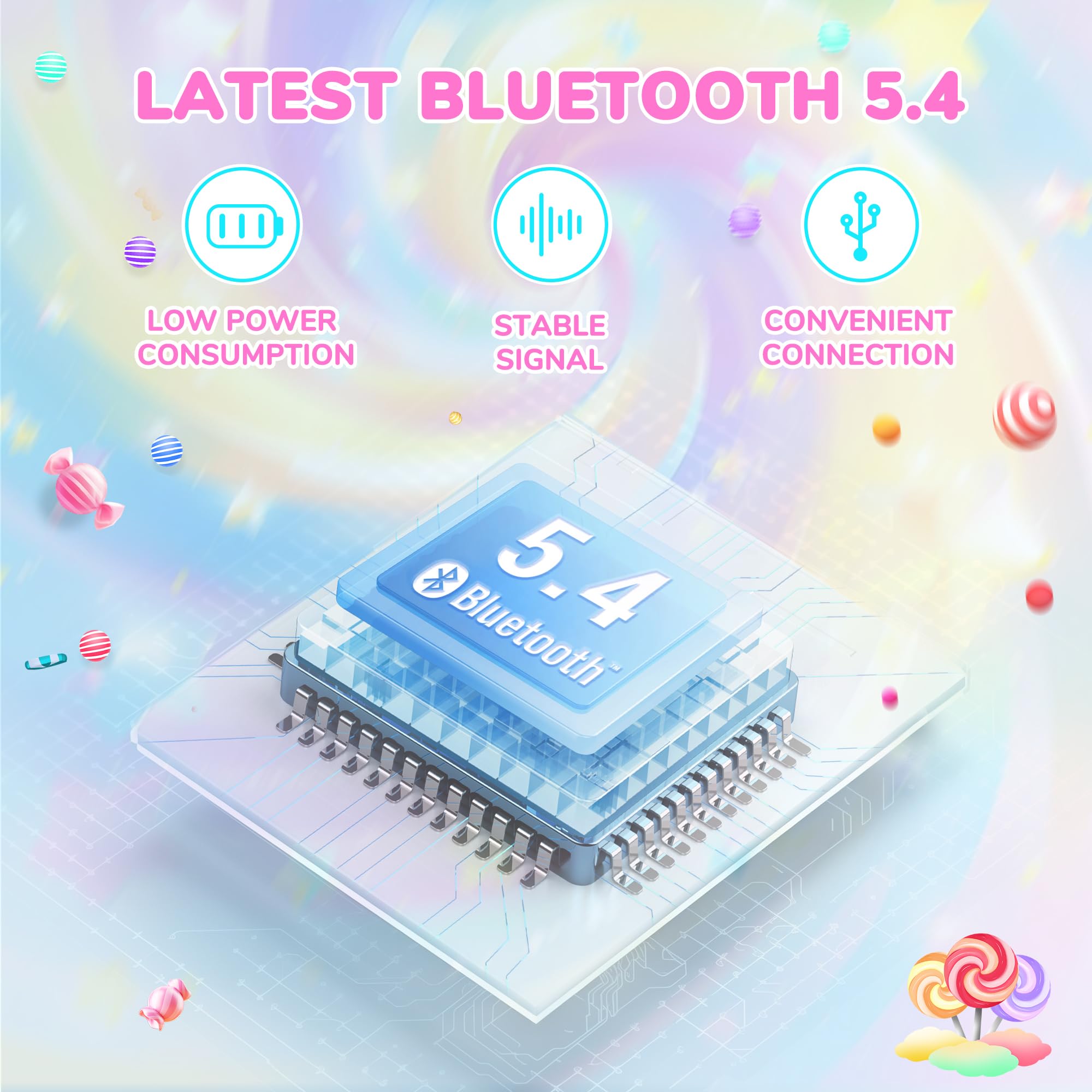 Foto 7 pulgar | Auriculares Bluetooth Iclever Bth22 Kids 60 H Play Time Rosa - Venta Internacional.