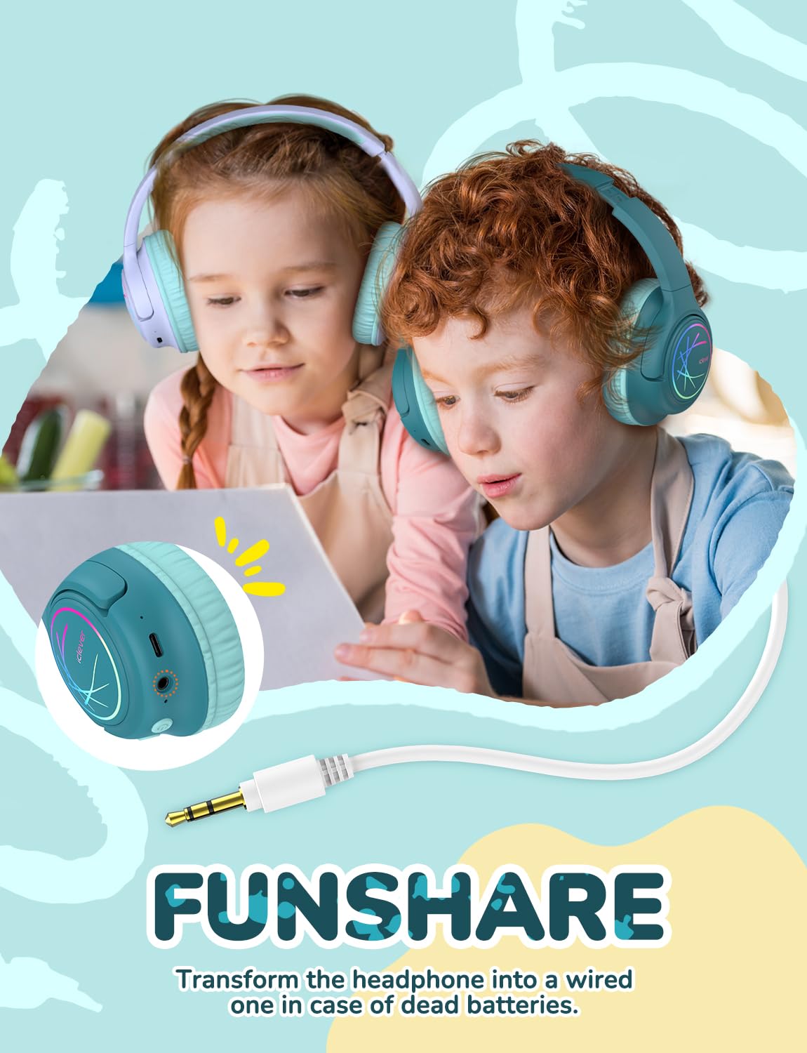 Foto 8 pulgar | Auriculares Bluetooth Iclever Bth18 Para Niños Con Luces Led Verdes - Venta Internacional.