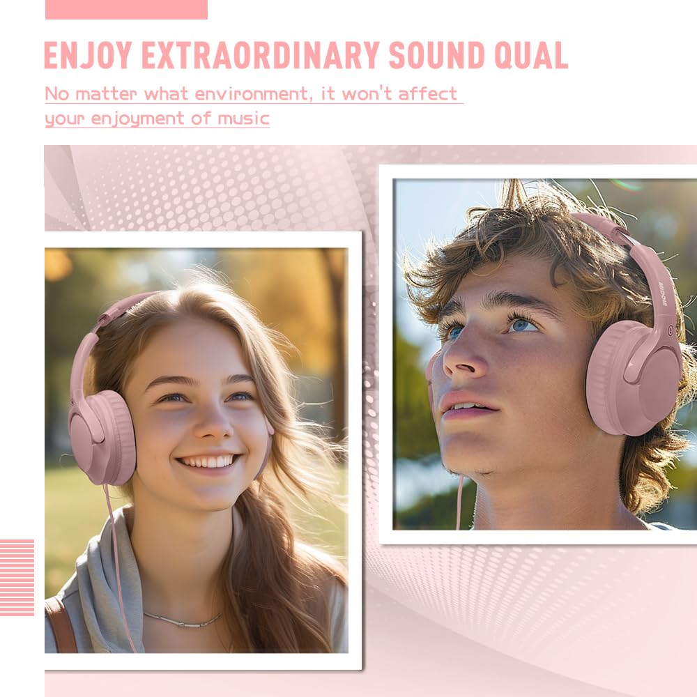 Foto 4 pulgar | Auriculares Con Cable Midola Hi-fi Sound Con Micrófono Rosa - Venta Internacional.