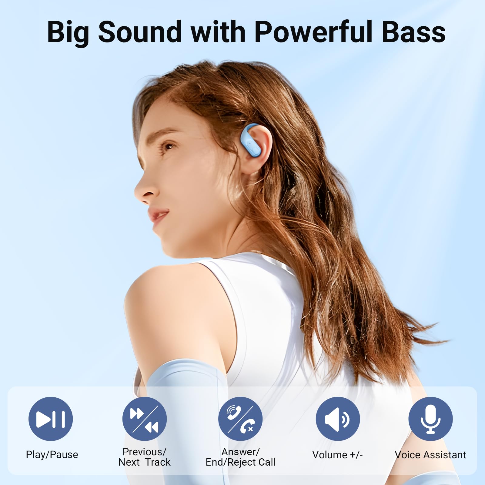 Foto 4 pulgar | Auriculares Inalámbricos Occiam 96 Hrs Playback Sport Waterproof Blue - Venta Internacional.