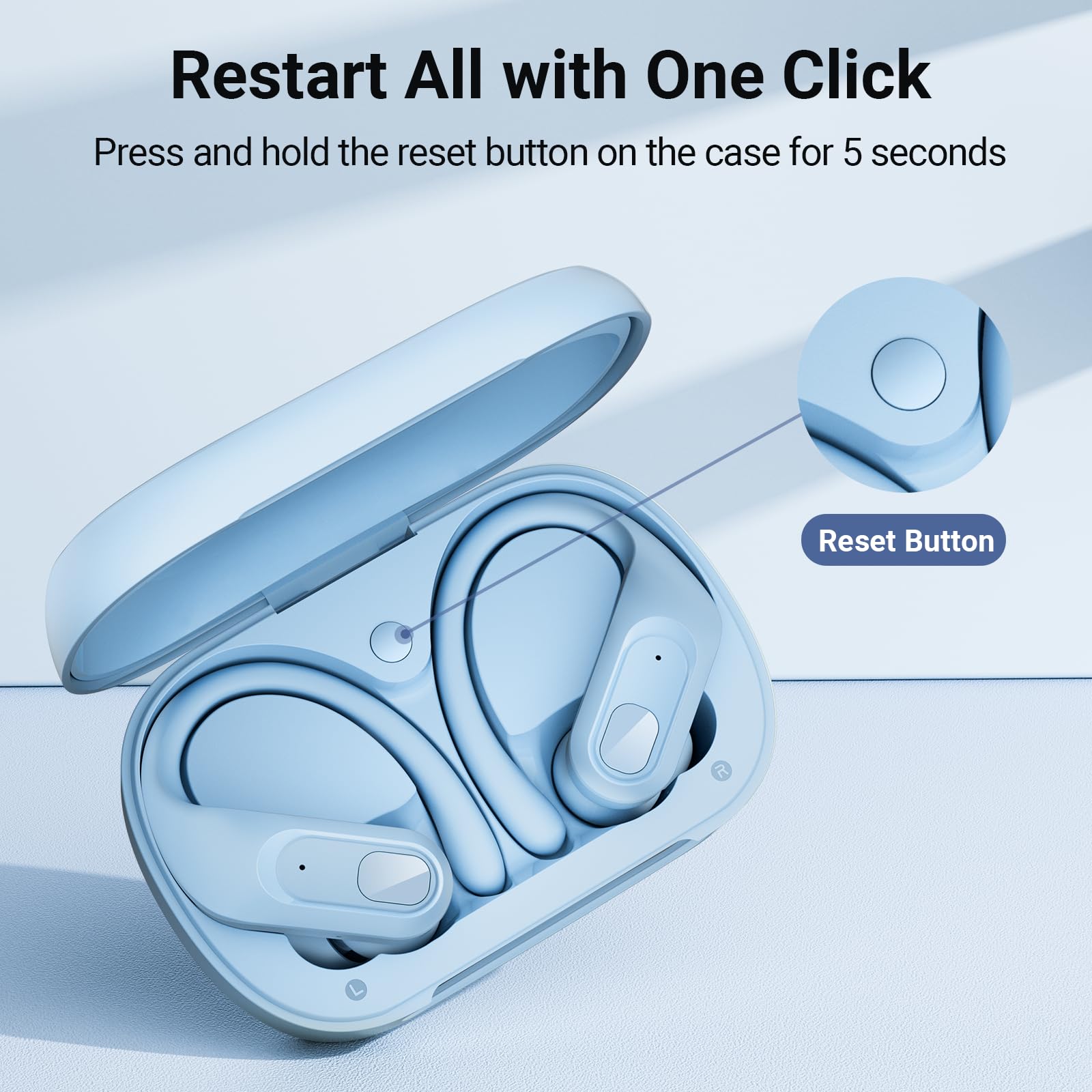 Foto 5 pulgar | Auriculares Inalámbricos Occiam 96 Hrs Playback Sport Waterproof Blue - Venta Internacional.