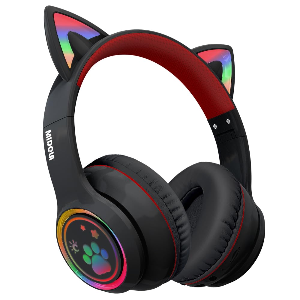 Foto 2 pulgar | Auriculares Midola Cat Ear Bluetooth 5.3 Inalámbricos 60h Negros - Venta Internacional.