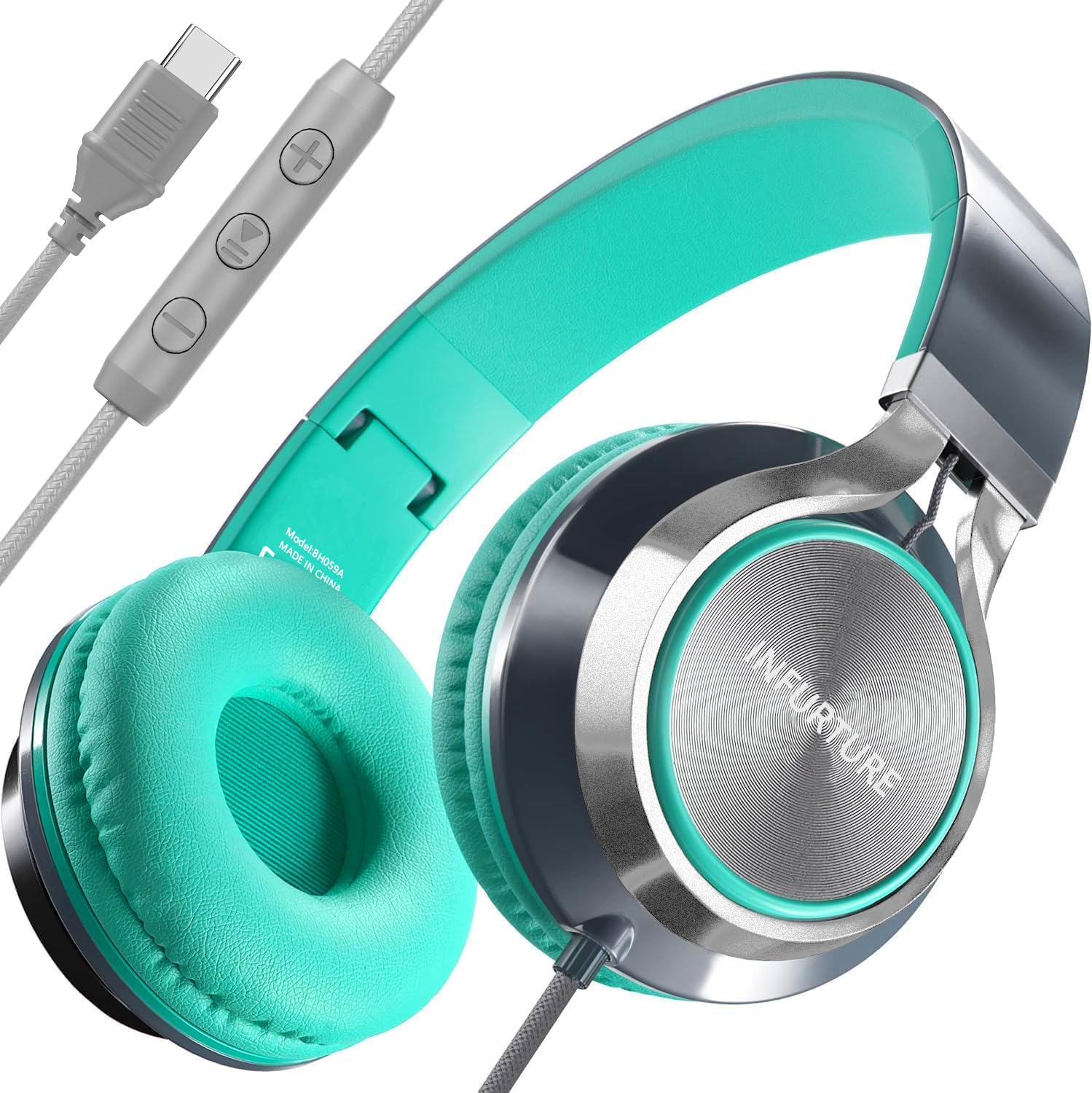 Foto 2 pulgar | Auriculares Con Cable Infurture Usb C (tipo C) Con Micrófono Y Control De Volumen - Venta Internacional.