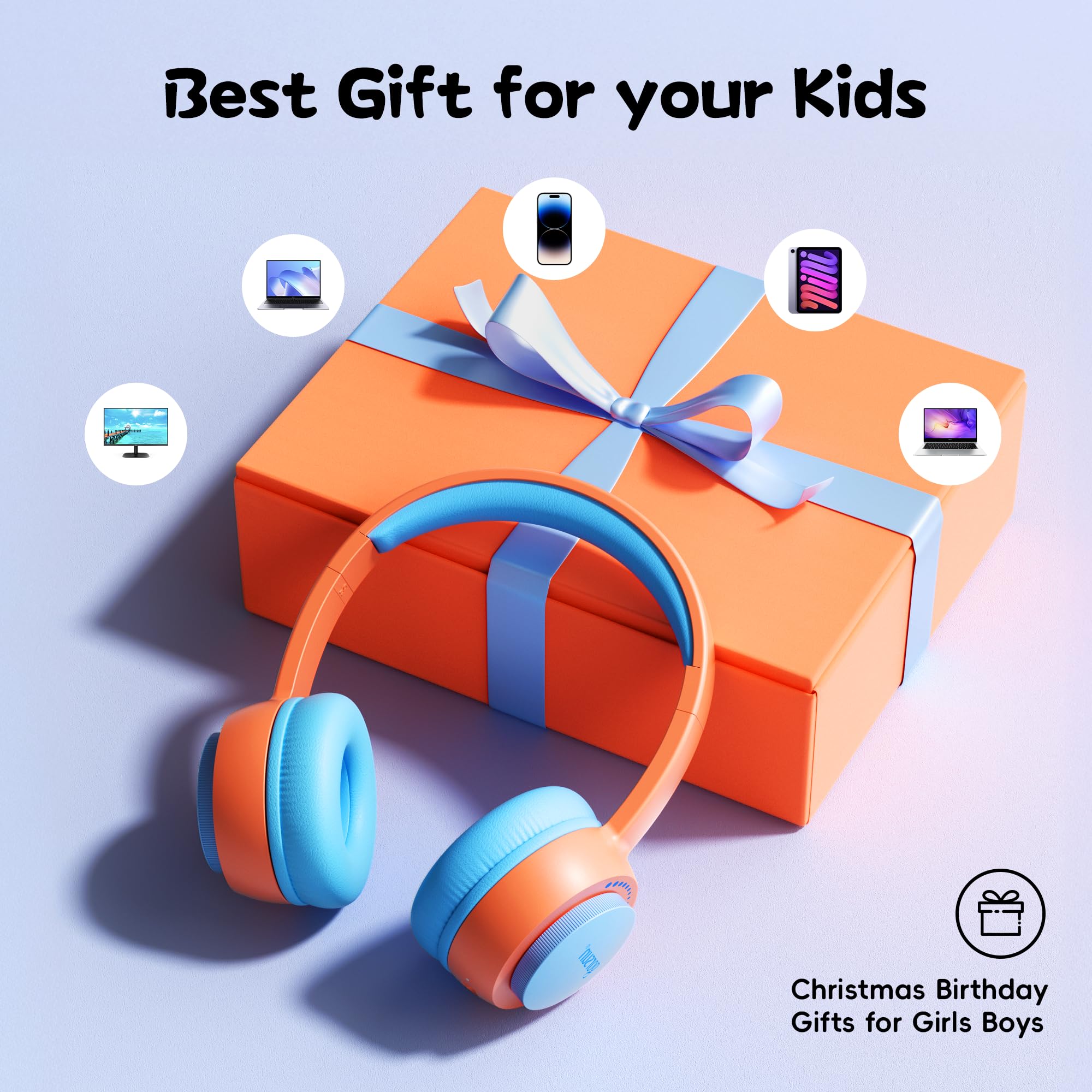 Foto 7 pulgar | Auriculares Para Niños Gorsun Bluetooth 5.3 85db Volumen Limitado Naranja - Venta Internacional.