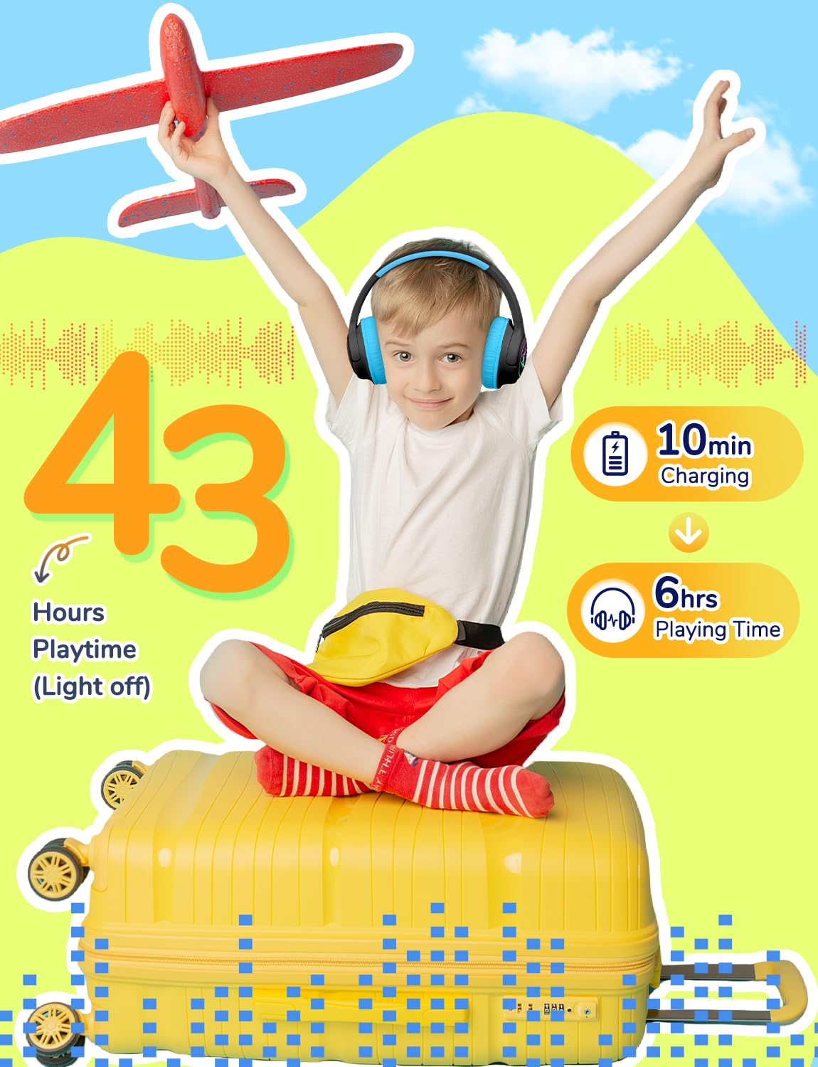 Foto 5 pulgar | Auriculares Bluetooth Iclever Bth18 Kids Led 43h Playtime Negros - Venta Internacional.