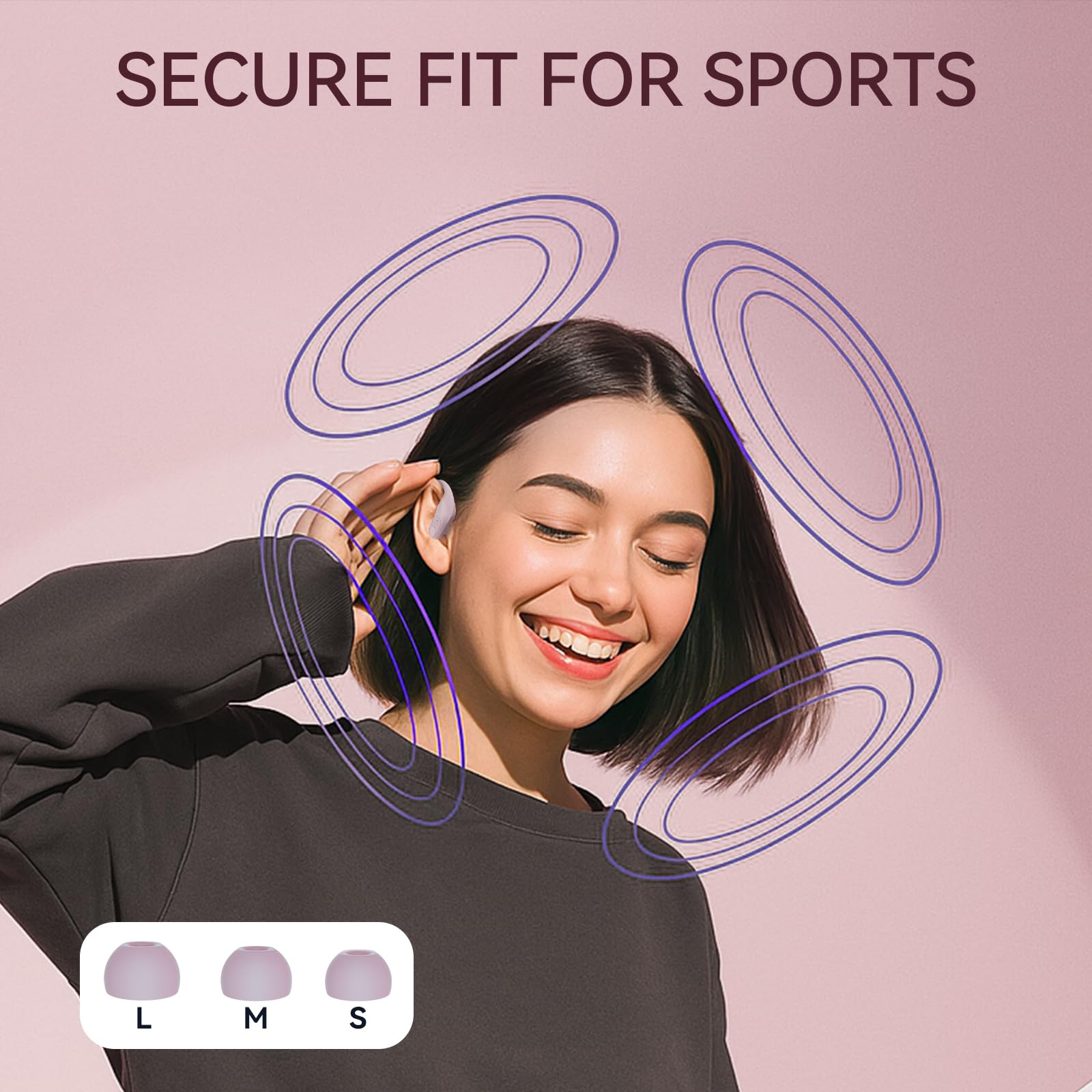Foto 5 | Auriculares Inalámbricos Occiam 96 Horas De Reproducción, Resistentes Al Agua, Color Rosa Polvoriento - Venta Inte