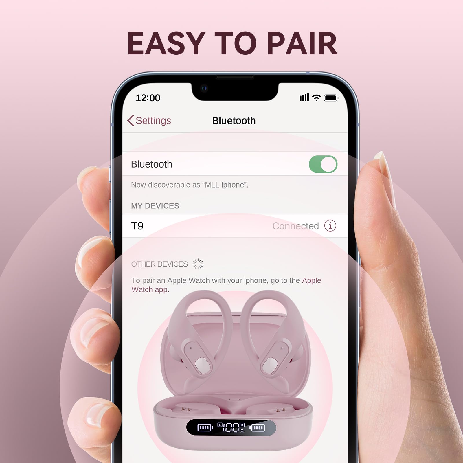 Foto 7 pulgar | Auriculares Inalámbricos Occiam 96 Horas De Reproducción, Resistentes Al Agua, Color Rosa Polvoriento - Venta Inte