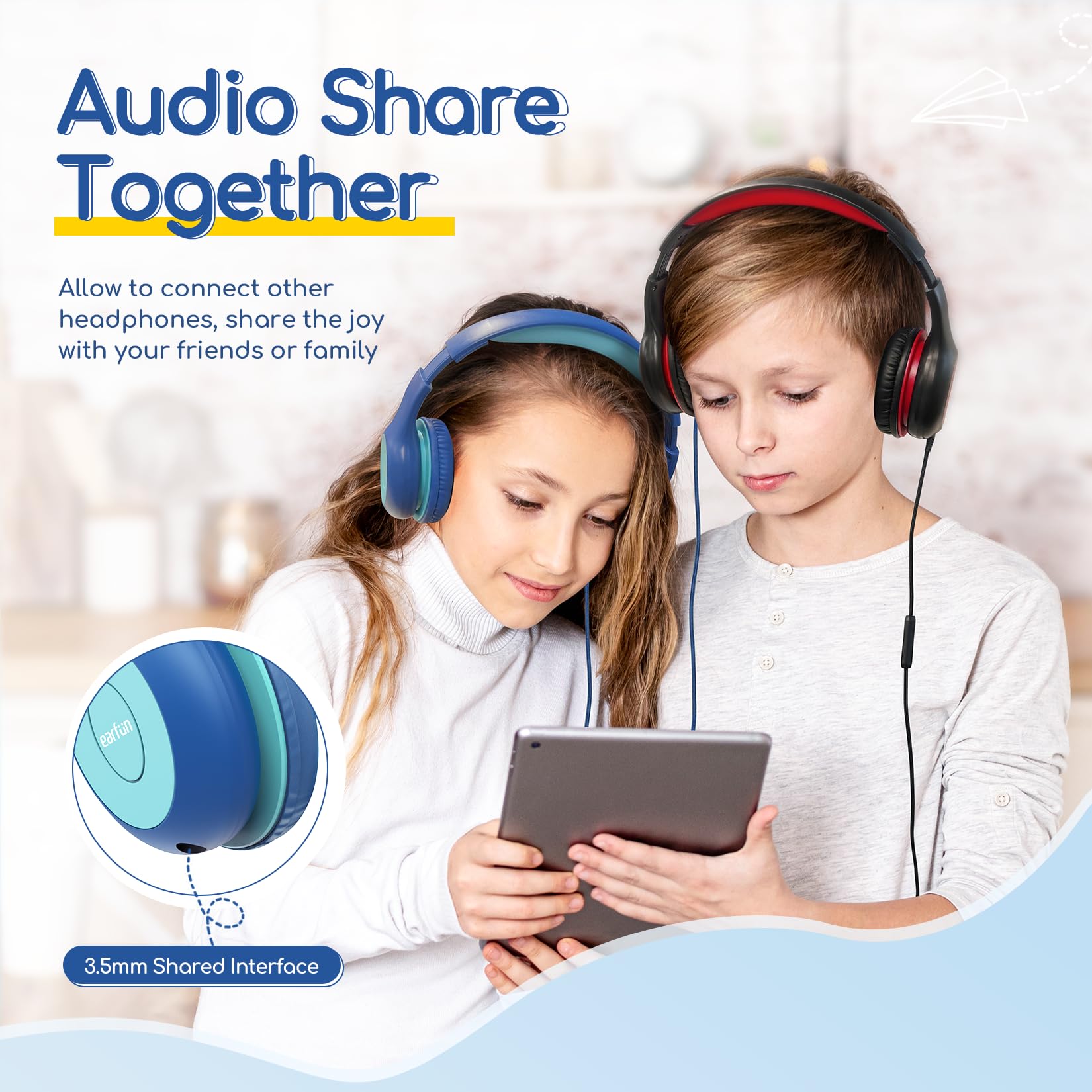 Foto 8 pulgar | Auriculares Earfun Kids K1 Con Cable Y Micrófono Con Volumen De 85/94 Db - Venta Internacional.