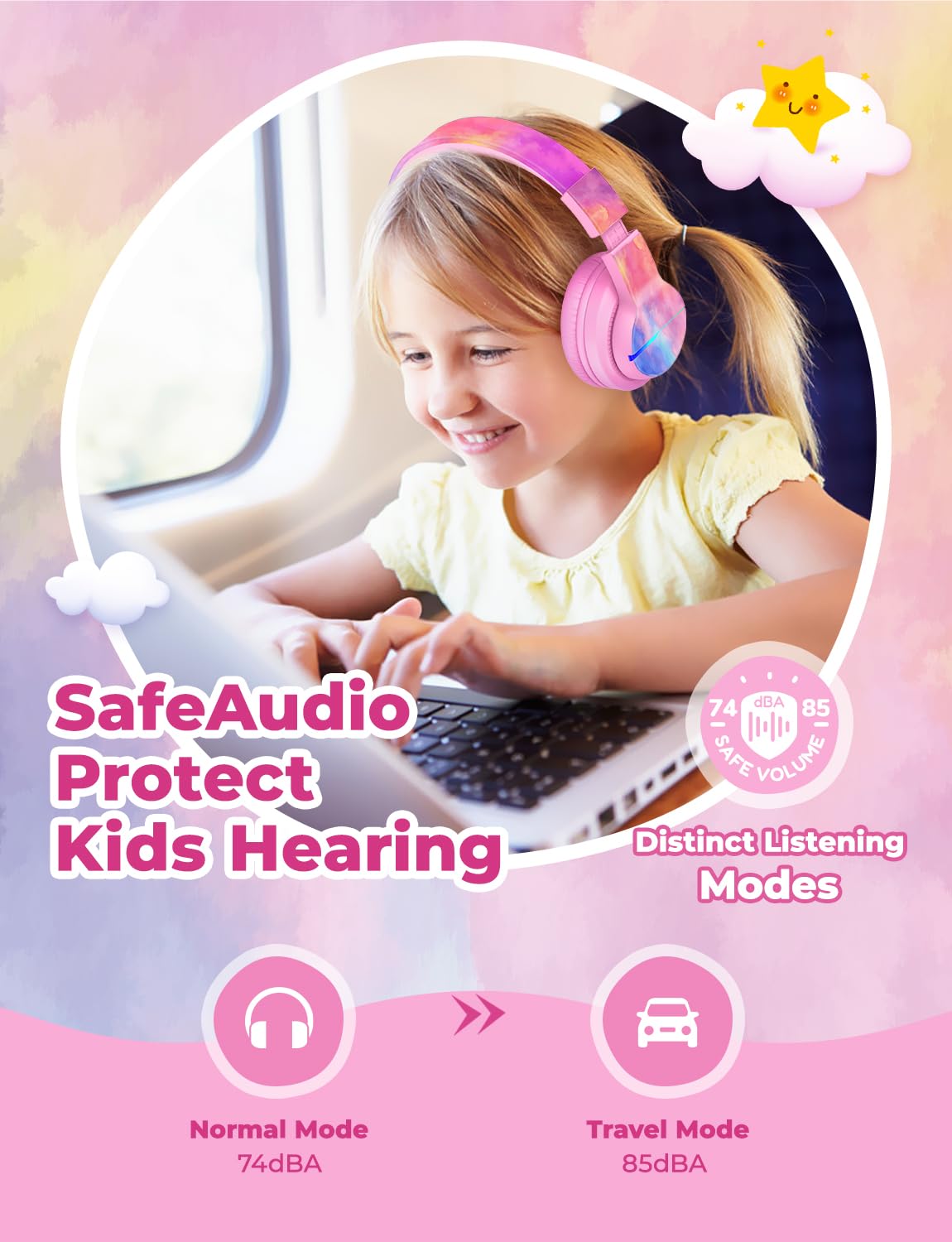 Foto 4 pulgar | Auriculares Bluetooth Iclever Bth12 Kids Led 85h Playtime - Venta Internacional.