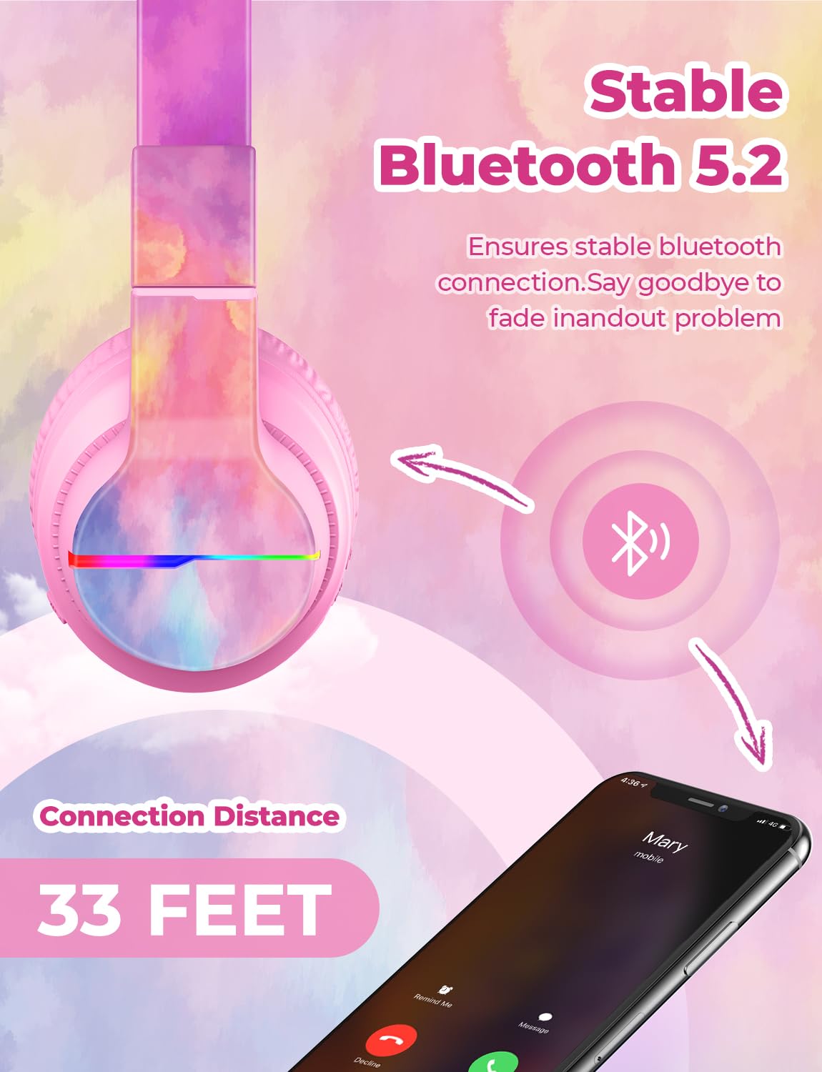 Foto 6 pulgar | Auriculares Bluetooth Iclever Bth12 Kids Led 85h Playtime - Venta Internacional.