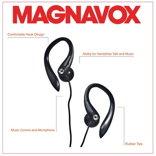 Foto 2 | Auriculares Earhook Magnavox Mhp4854-bk Con Micrófono Negros - Venta Internacional.