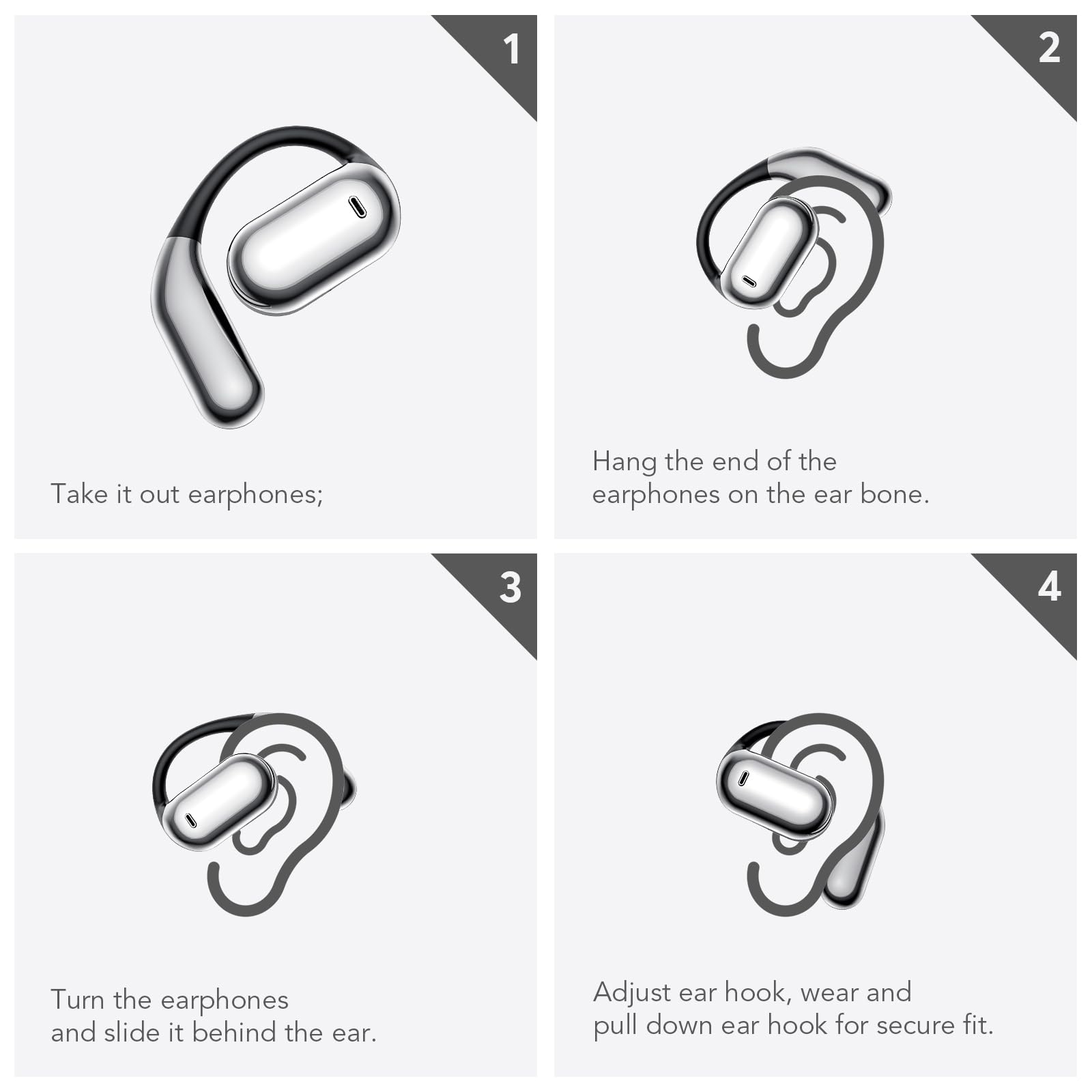 Foto 5 pulgar | Auriculares Inalámbricos Euqq Open Ear Bluetooth 5.4 50 Horas De Reproducción - Venta Internacional.