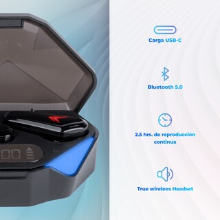 Foto 2 | Audífonos Bluetooth Gamer Touch con Luz RGB, Manos Libres 2.5 Horas de Uso color Negro