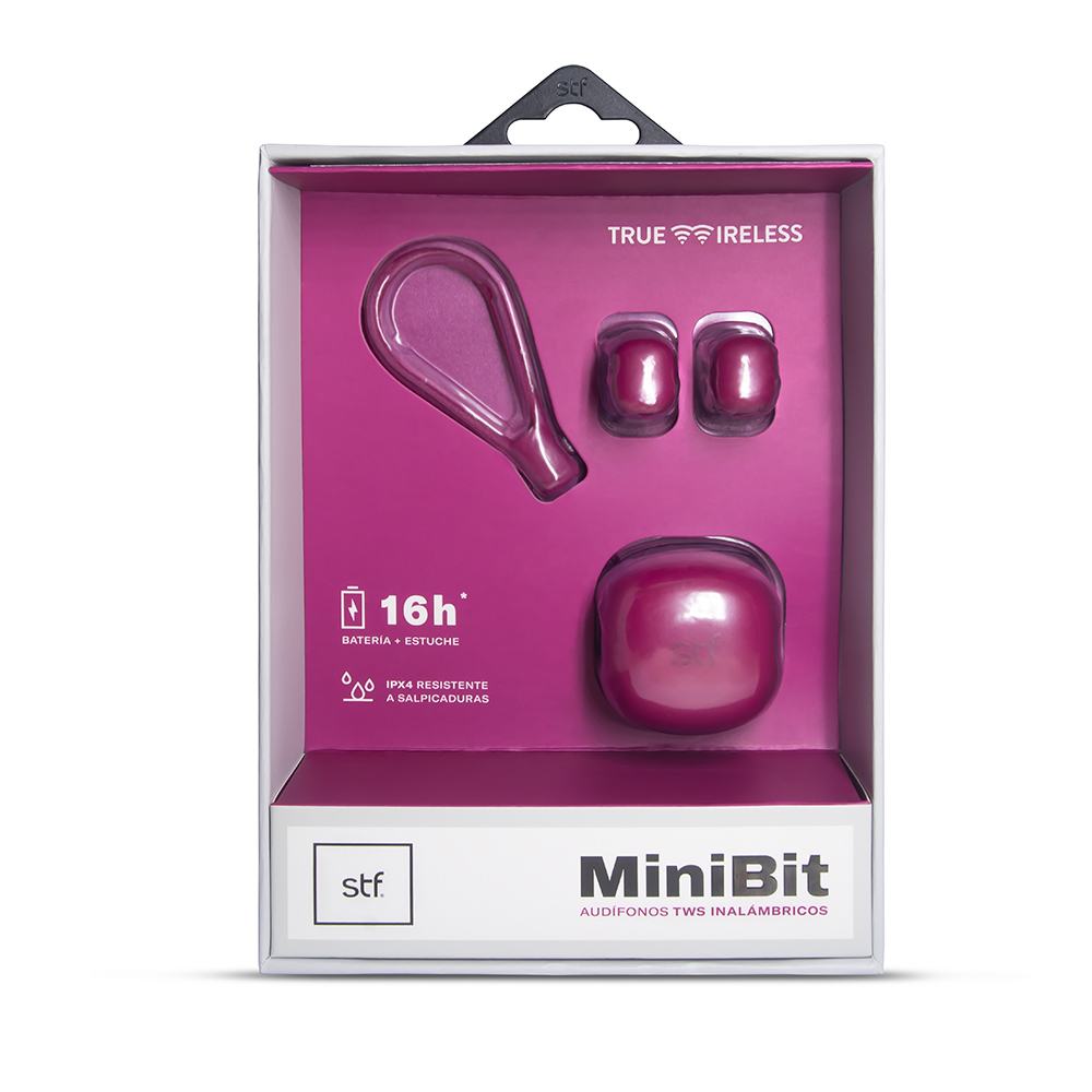 Foto 4 pulgar | Audífonos Tws Mini Bit Stf Color Fucsia