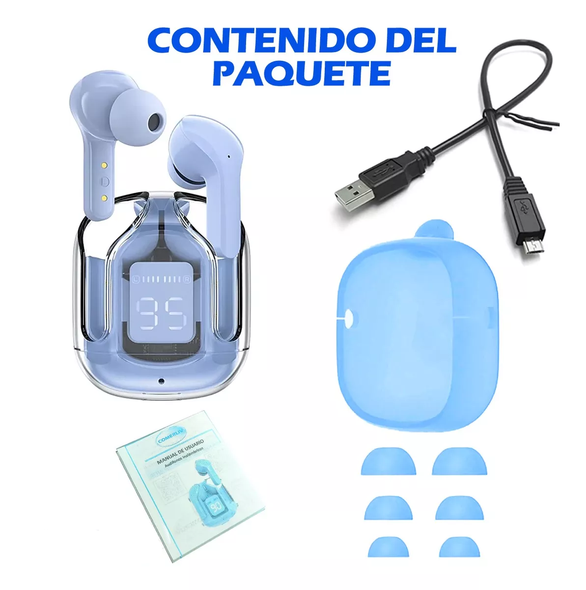 Foto 3 pulgar | Audífonos Bluetooth CY-T2 Azules Gamer con Cancelación de Ruido