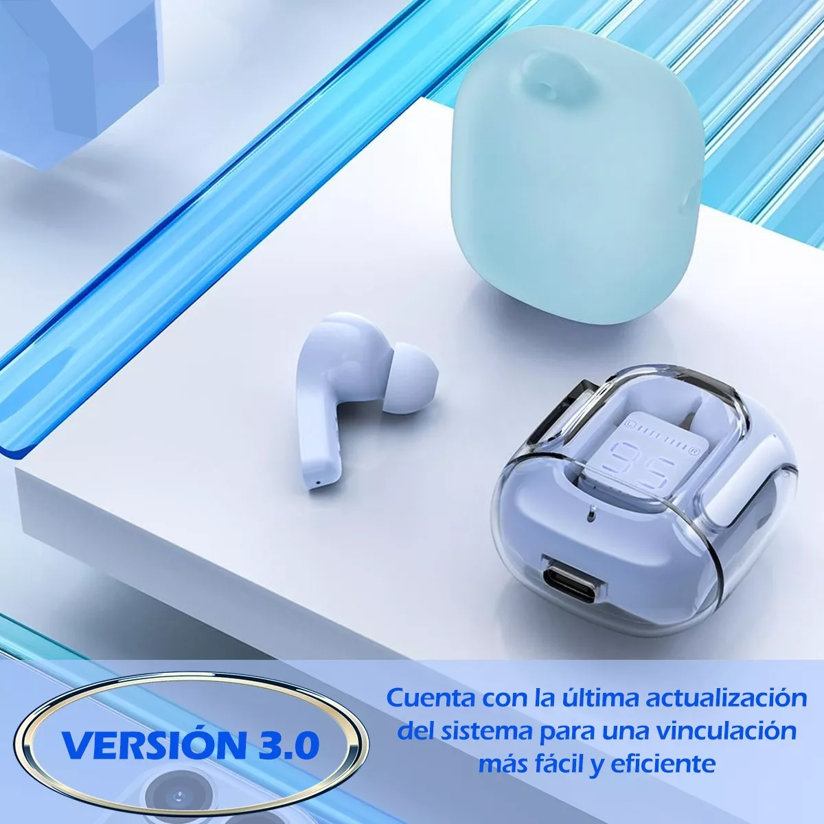 Foto 4 pulgar | Audífonos Bluetooth CY-T2 Azules Gamer con Cancelación de Ruido