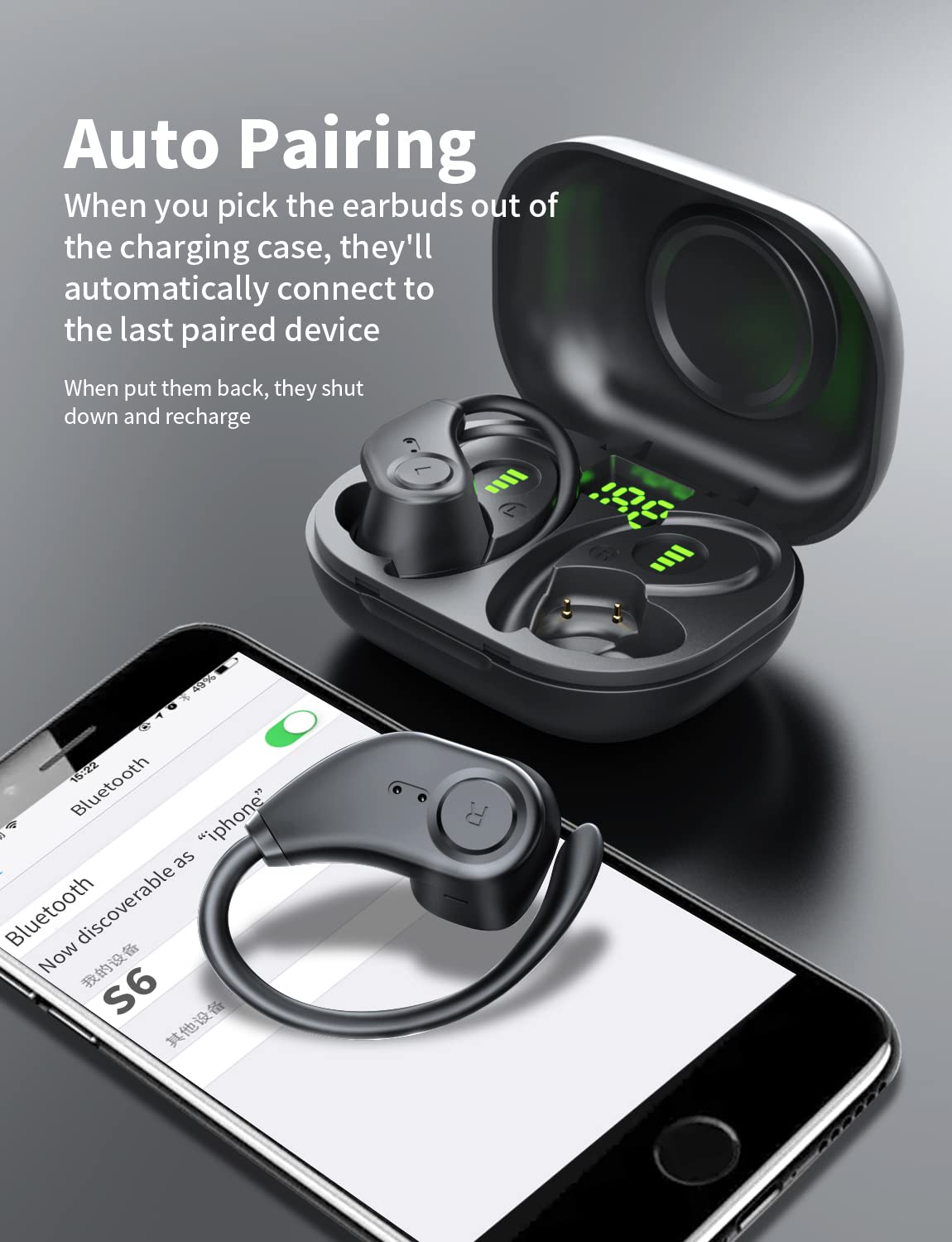 Foto 6 pulgar | Venta Internacional - Auriculares Inalámbricos Bluedio S6 Sport Negros