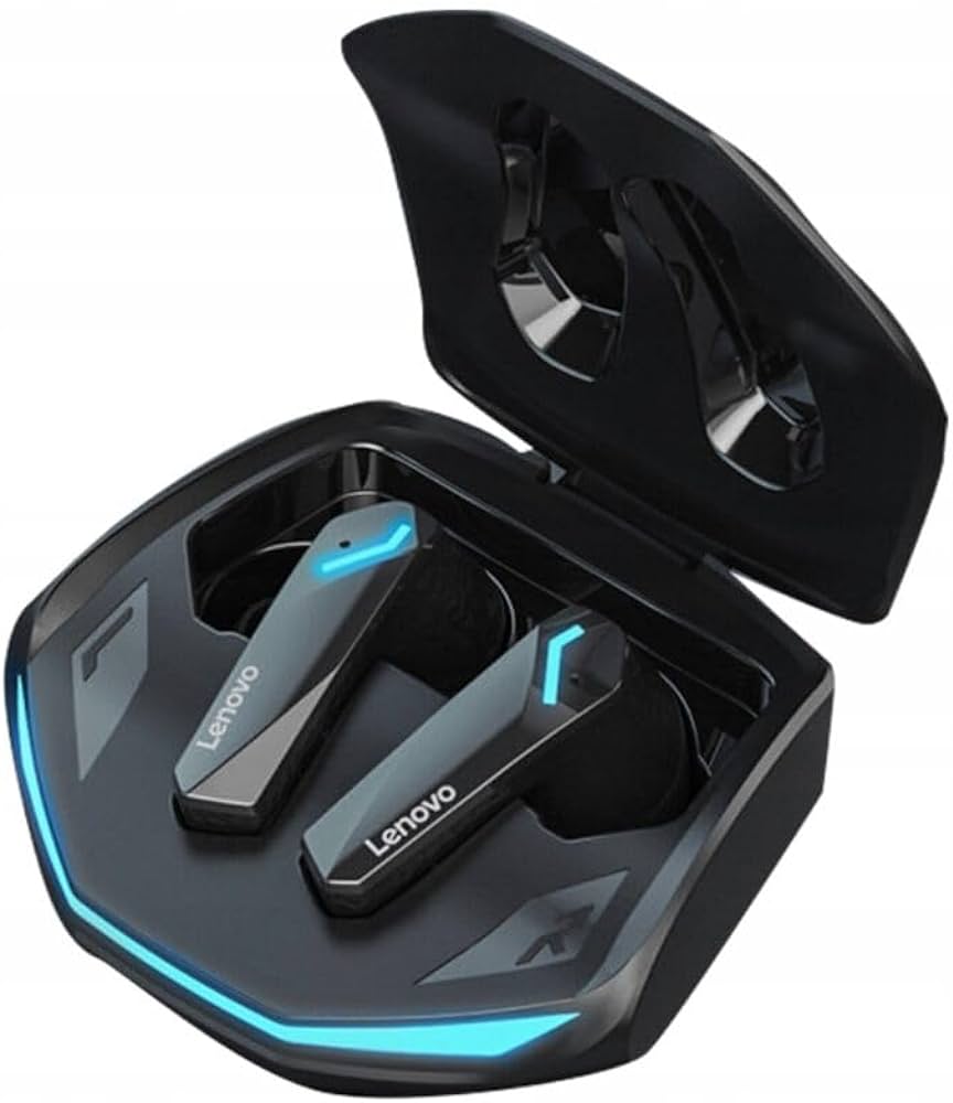 Audífonos In-ear Gamer Inalámbricos Lenovo Livepods Gm2 Pro Negro Con Luz Azul Led