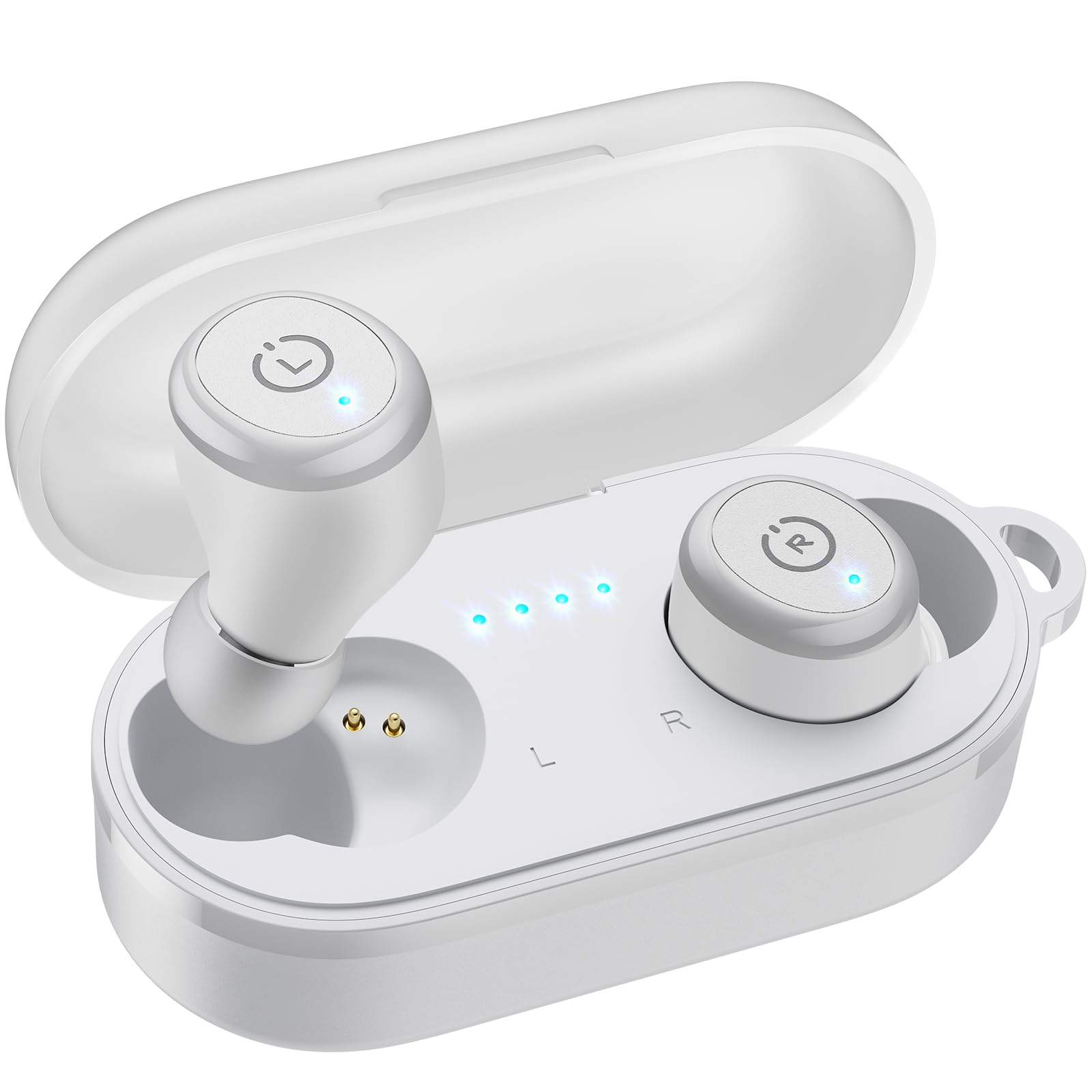 Audífonos True Wireles Blancos con Bluetooth-Venta Internacional