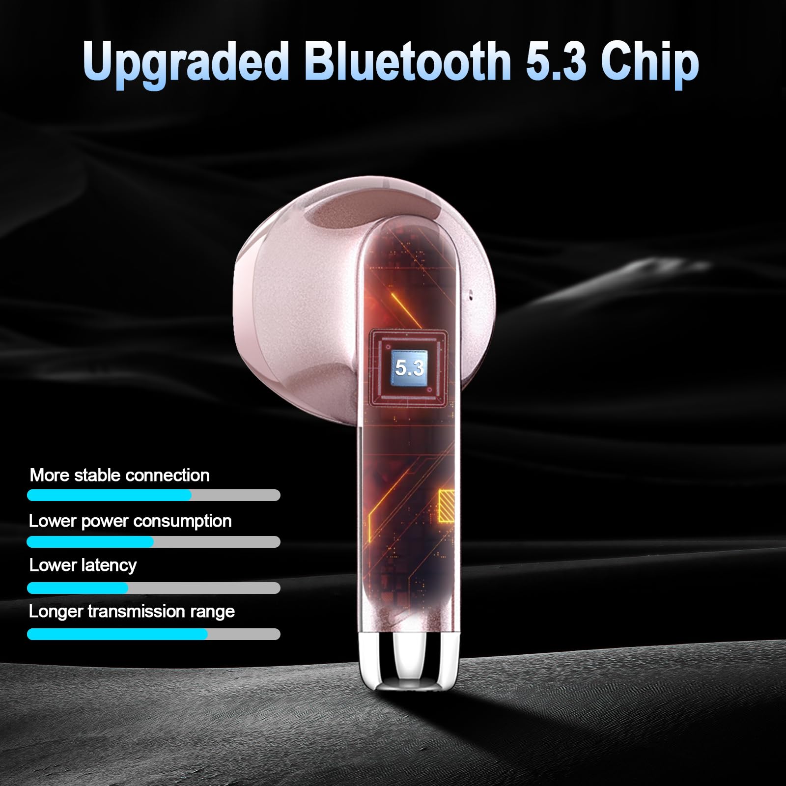 Foto 4 pulgar | Audífonos True Wireless Wasart Rosas con Bluetooth-Venta Internacional