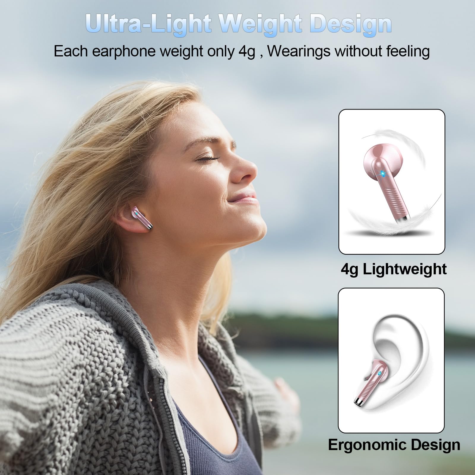 Foto 5 pulgar | Audífonos True Wireless Wasart Rosas con Bluetooth-Venta Internacional