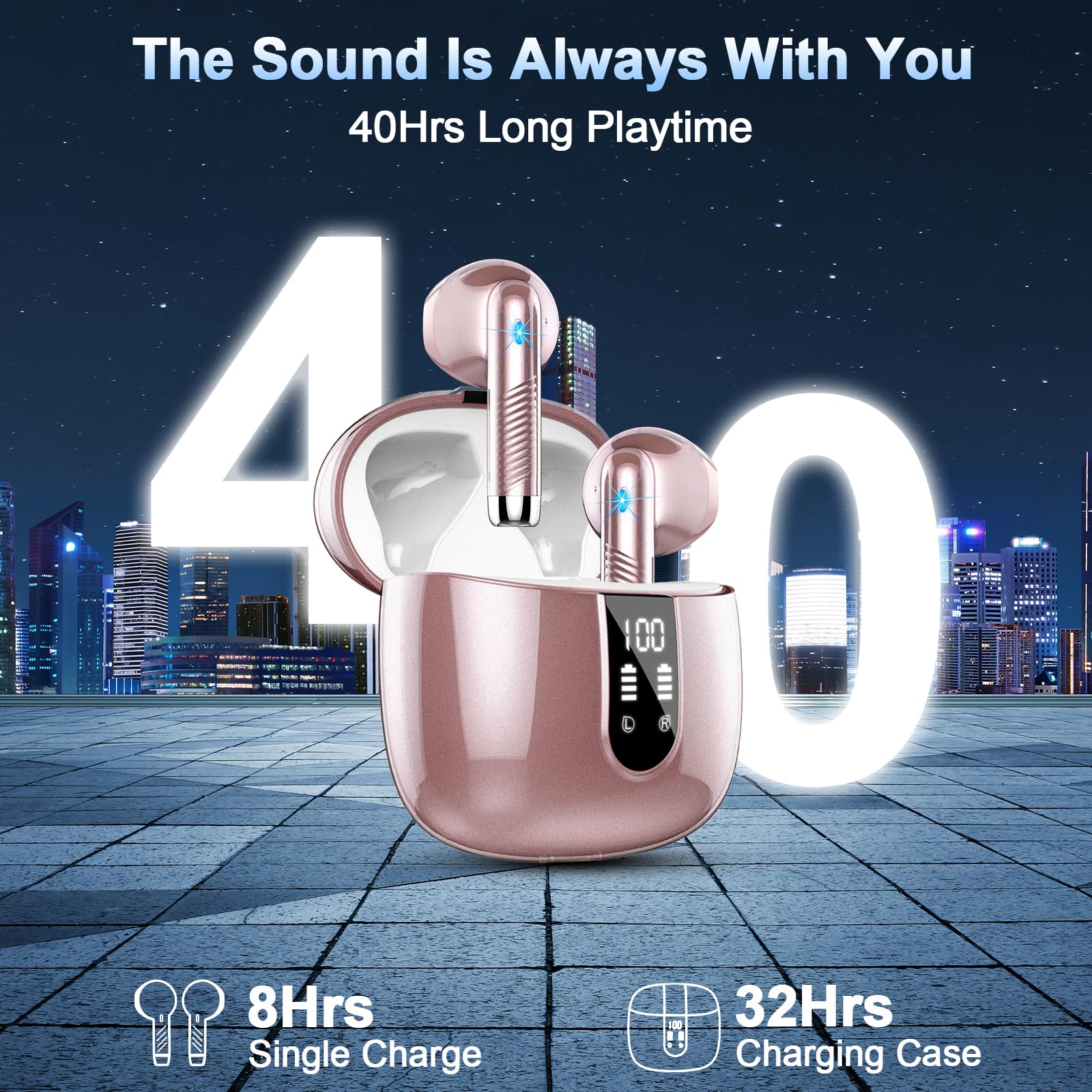 Foto 7 pulgar | Audífonos True Wireless Wasart Rosas con Bluetooth-Venta Internacional