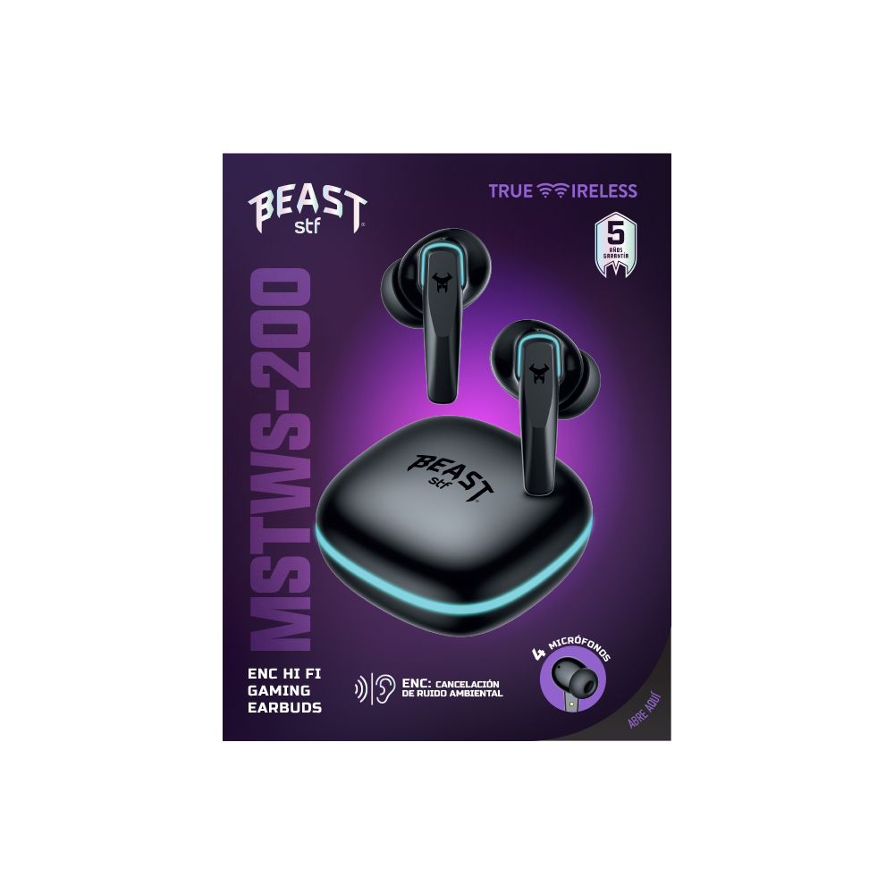 Foto 7 pulgar | Audífonos Gamer True Wireless Stf Beast Mstws-200 Enc