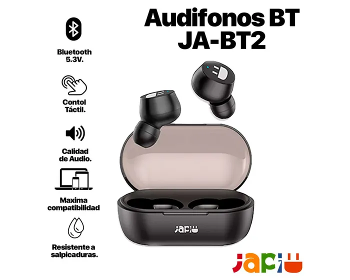 Foto 3 pulgar | Japi Audífonos Inalámbricos Bluetooth Ja-bt2 Color Negro