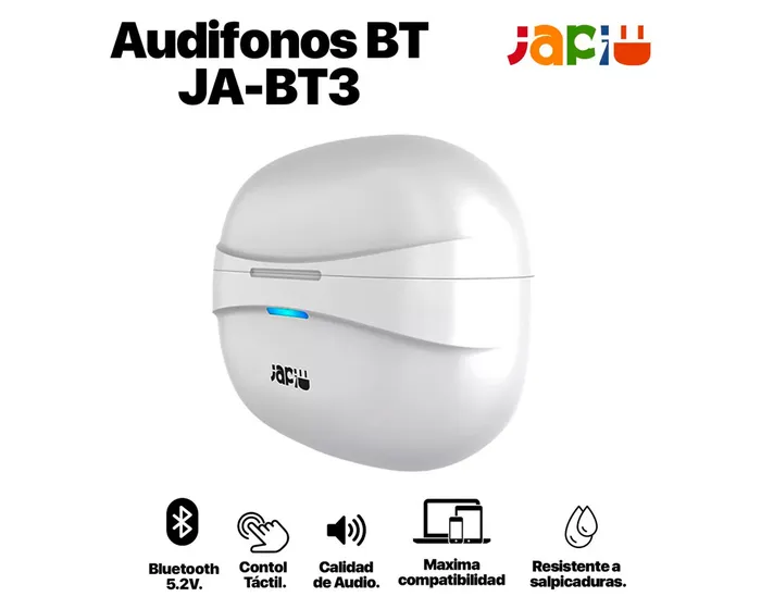 Foto 3 pulgar | Japi Audífonos Inalámbricos Bluetooth Ja-bt3 Color Blanco