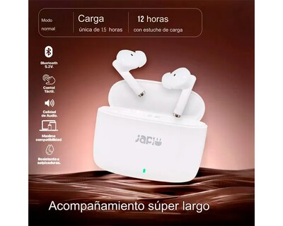 Foto 2 | Japi Audífonos Inalámbricos Bluetooth Ja-bt8 Color Blanco