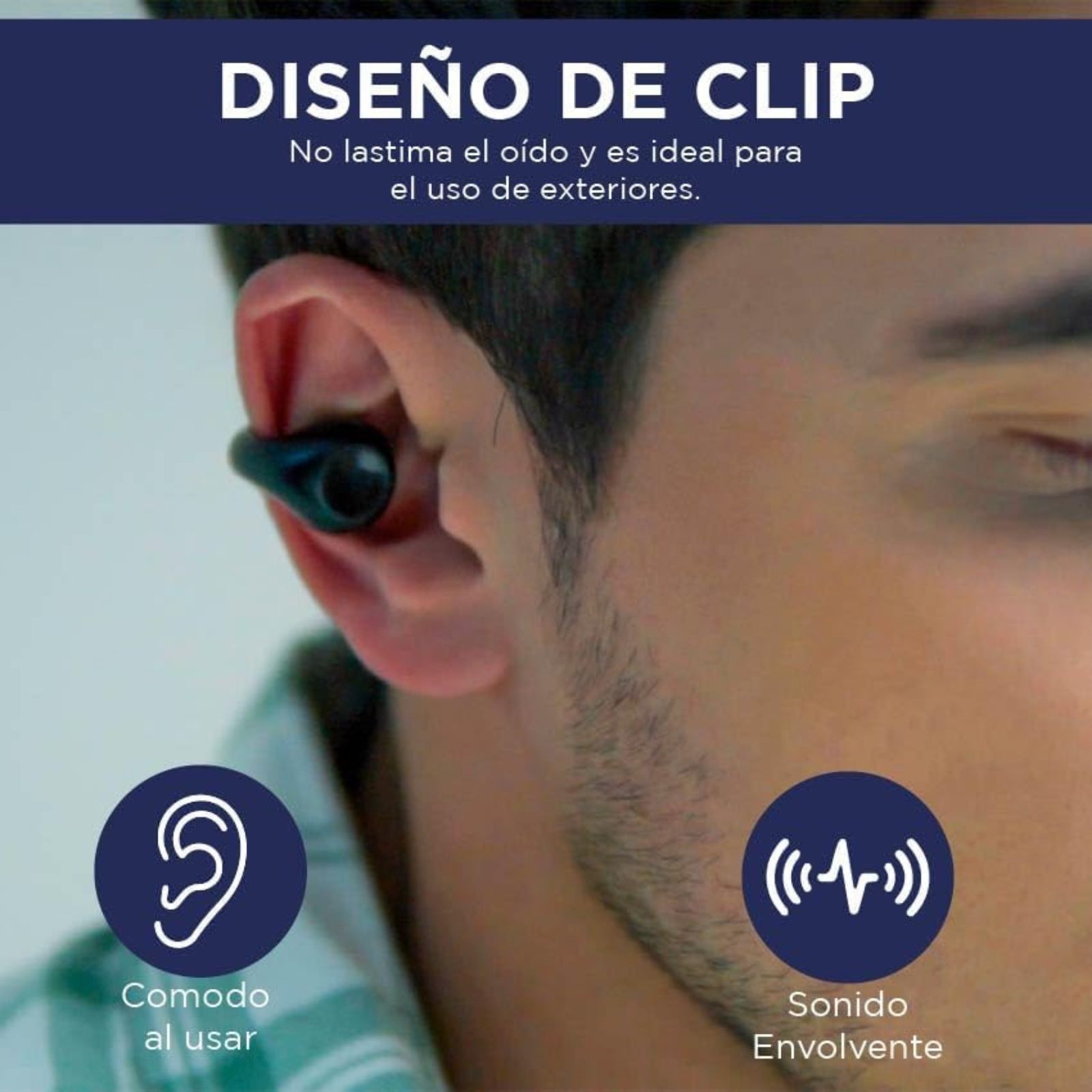 Foto 8 | Audífonos Clip De Oreja Hokins Bluetooth 5.2 Cancelación De Ruido Con Ia Resistencia Al Agua Ipx6