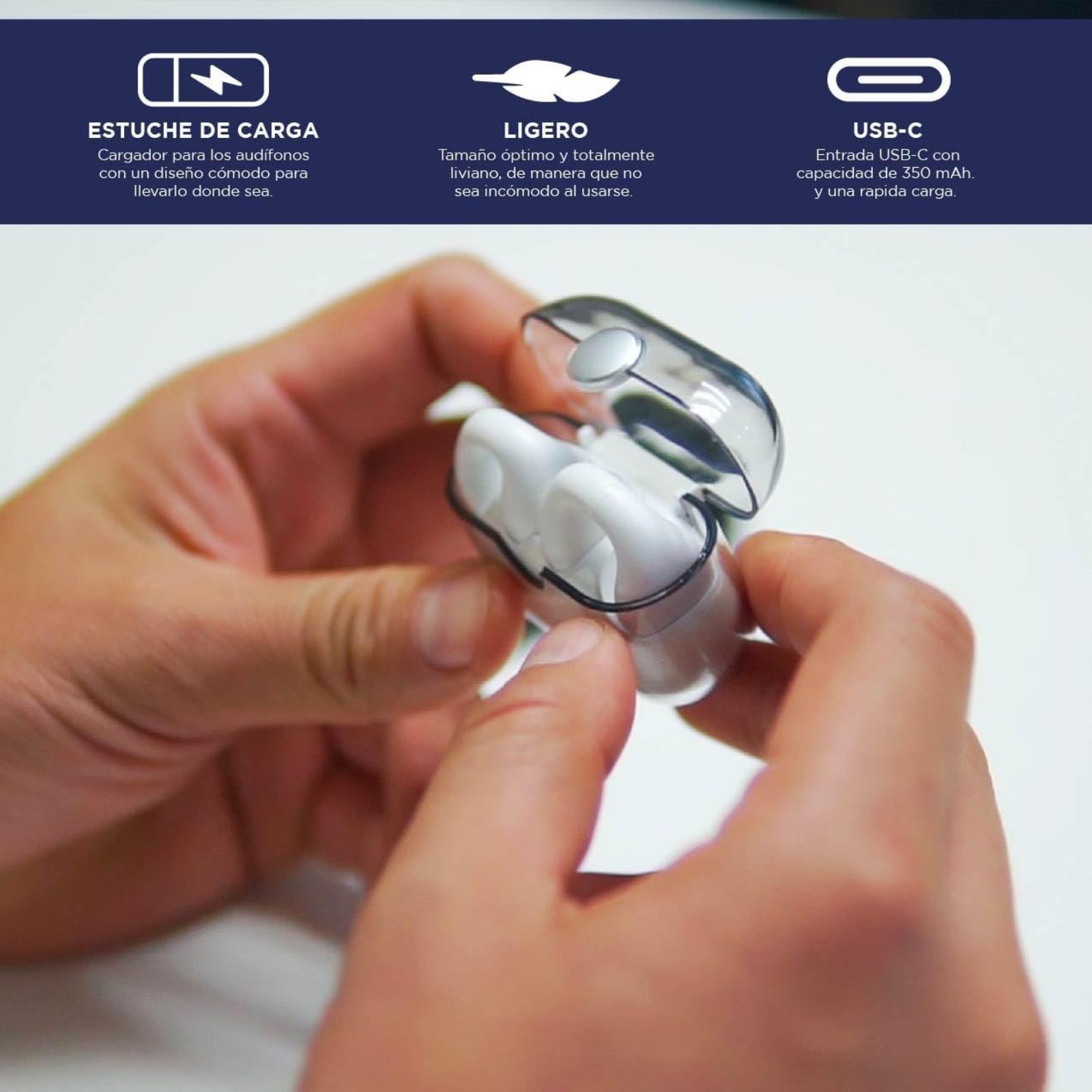 Foto 6 pulgar | Audífonos Clip De Oreja Hokins Bluetooth 5.2 Cancelación De Ruido Con Ia Resistencia Al Agua Ipx6