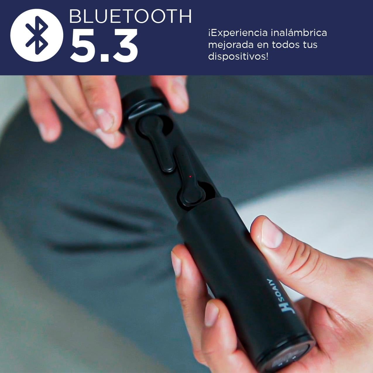 Foto 3 pulgar | Audífonos Con Micrófono Hokins Compatible Con Asistente Siri, Alexa Bluetooth 5.3 Control Táctil